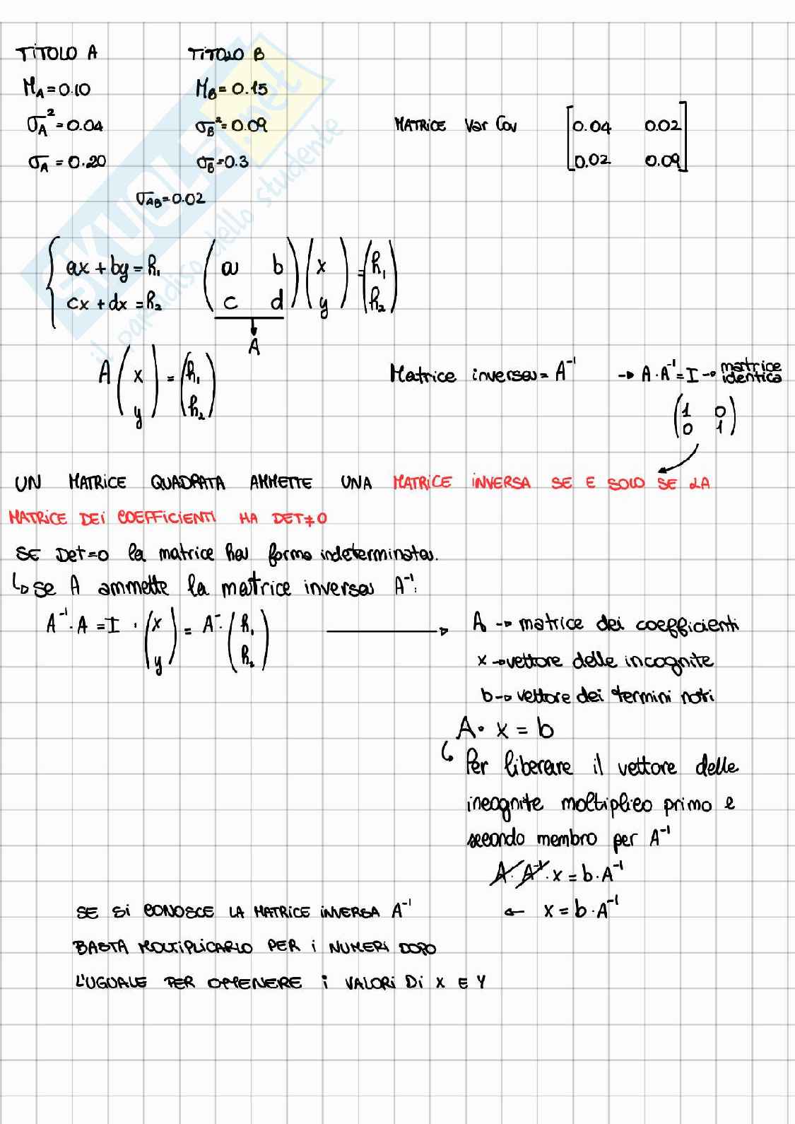 Appunti di Modelli matematici per le scelte di portafoglio  Pag. 66