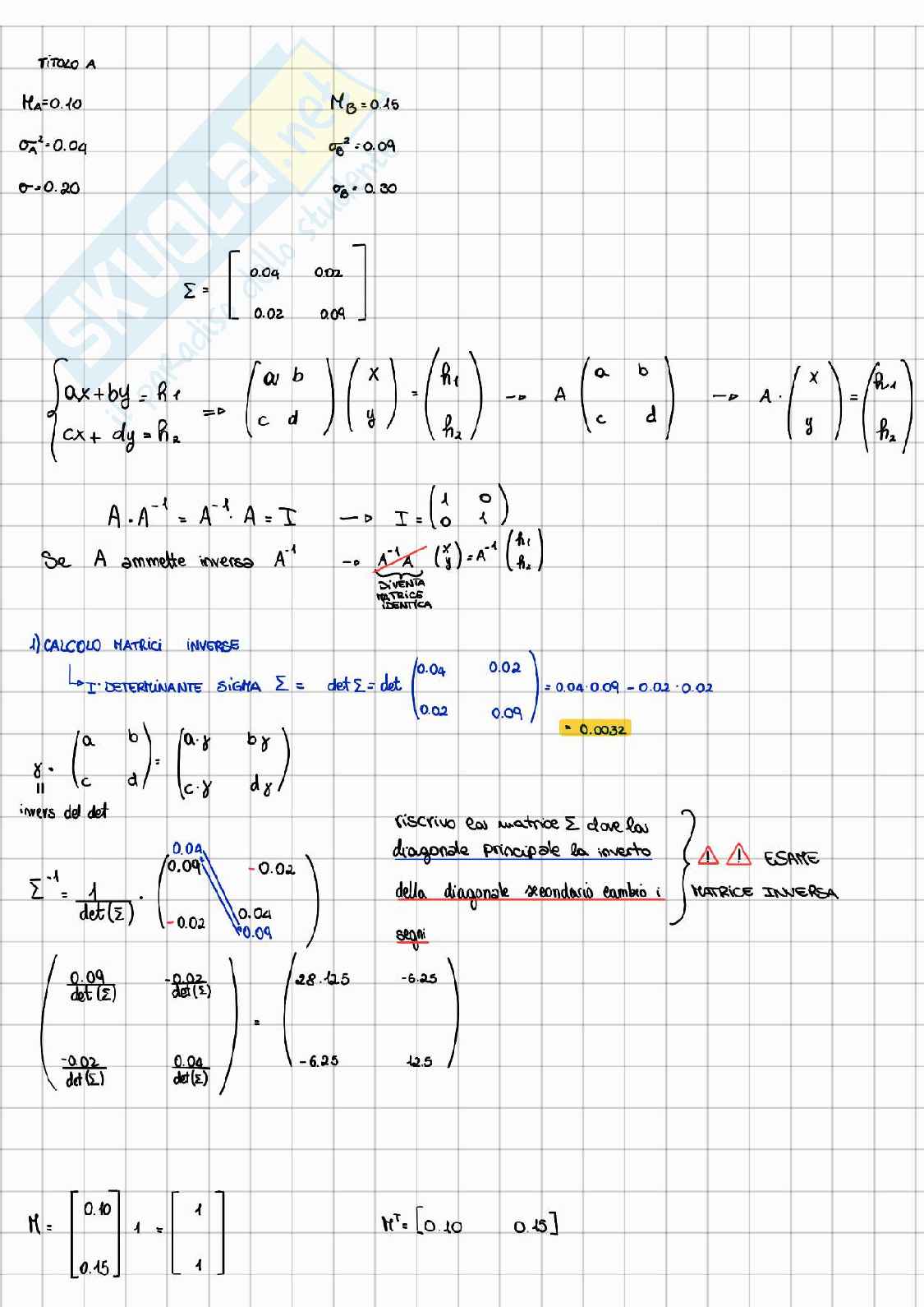 Appunti di Modelli matematici per le scelte di portafoglio  Pag. 81