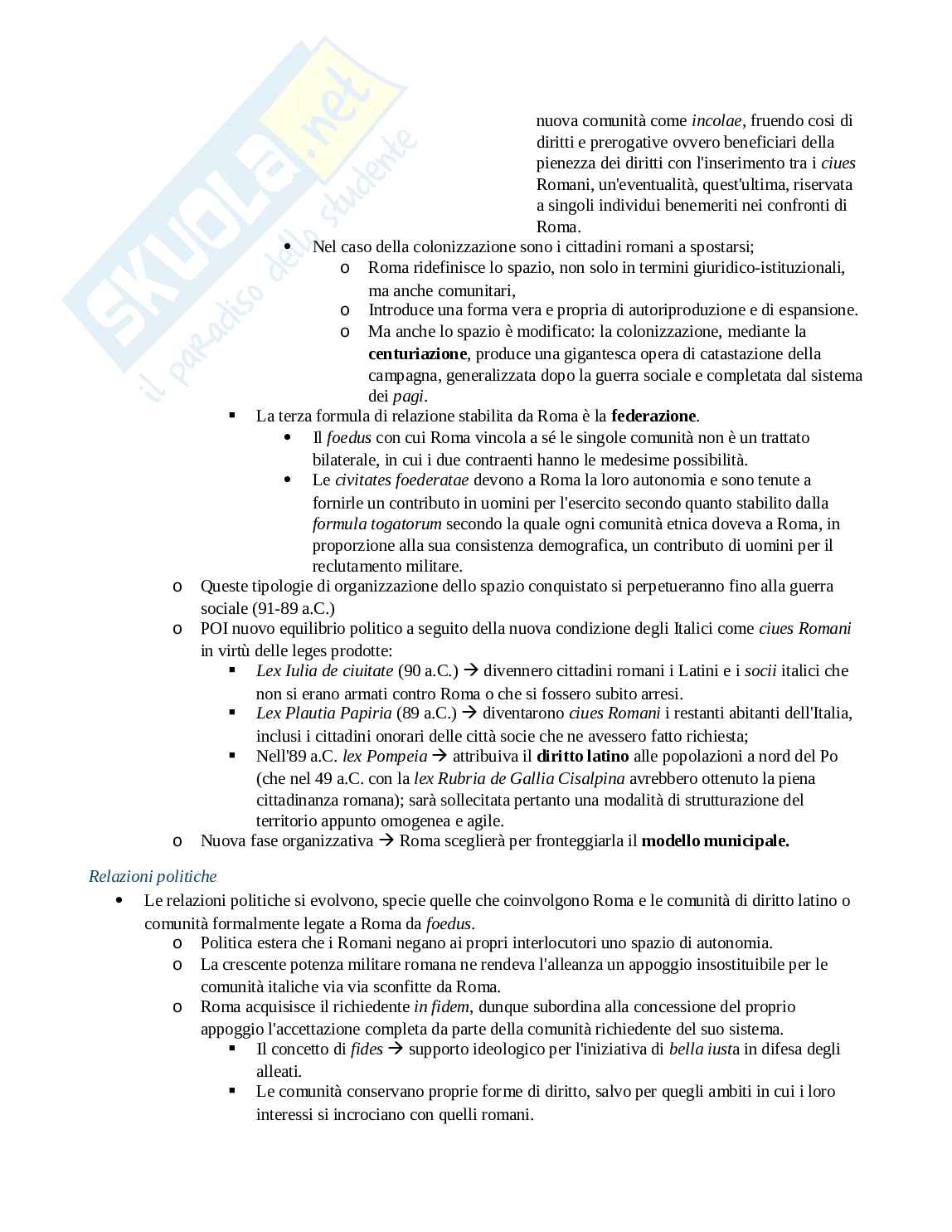 Riassunto esame Politica e società a roma antica, Prof. Todisco Elisabetta, libro consigliato Società e istituzioni di Roma antica, Pani, Todisco Pag. 36