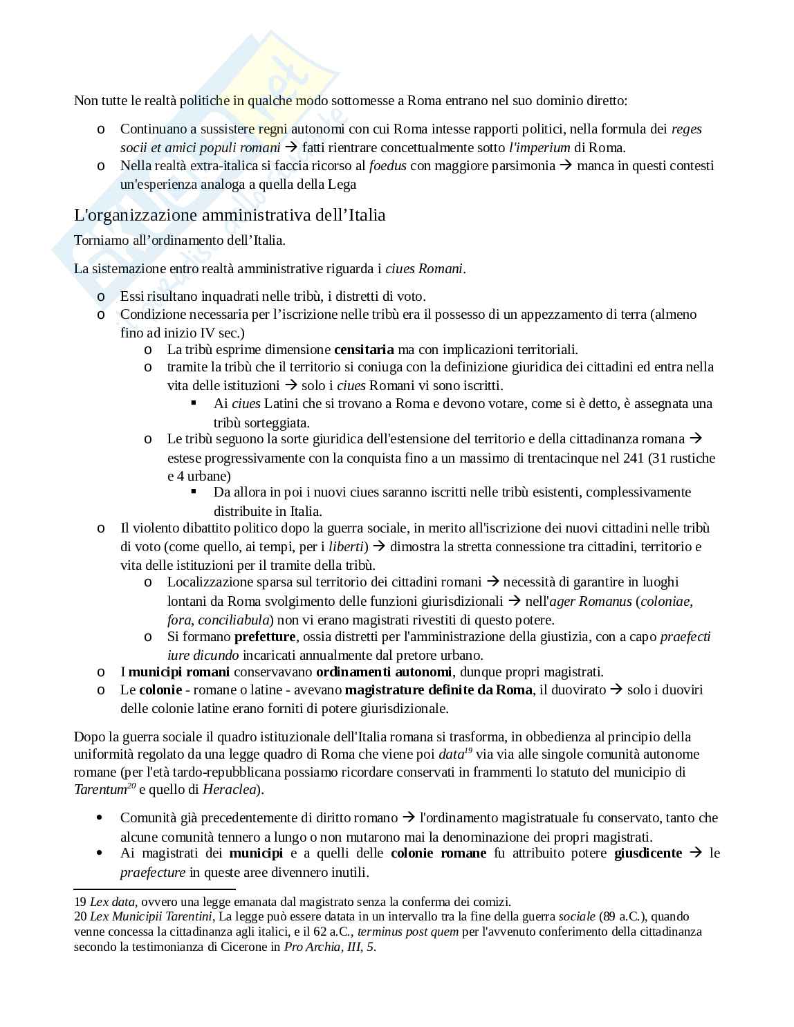Riassunto esame Politica e società a roma antica, Prof. Todisco Elisabetta, libro consigliato Società e istituzioni di Roma antica, Pani, Todisco Pag. 41