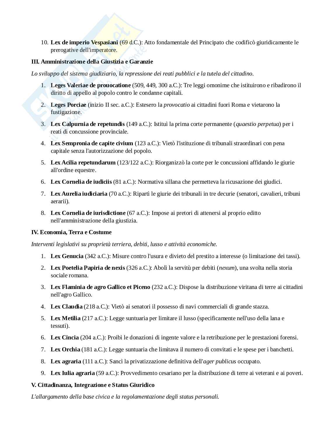 Riassunto esame Politica e società a roma antica, Prof. Todisco Elisabetta, libro consigliato Società e istituzioni di Roma antica, Pani, Todisco Pag. 66