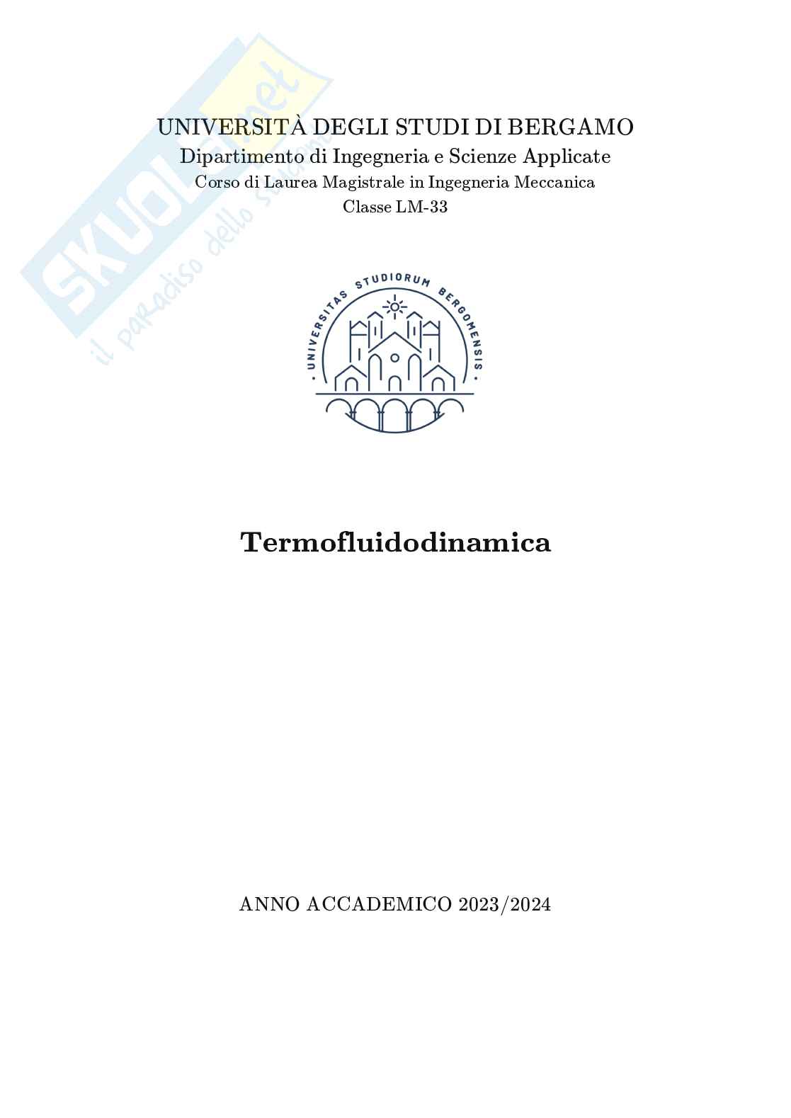 Appunti di Termofluidodinamica Pag. 1