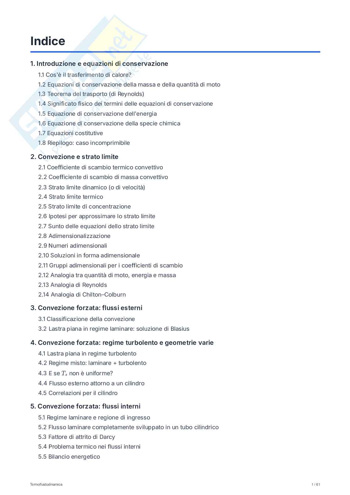 Appunti di Termofluidodinamica Pag. 2