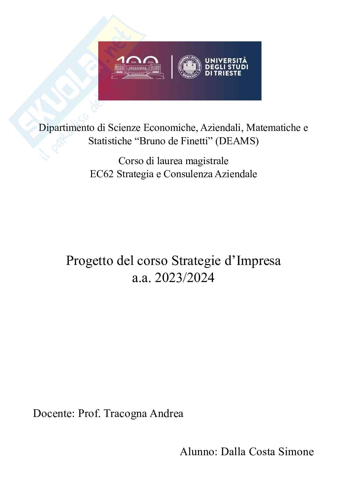Progetto/Assignment svolto: Strategie d'impresa (Microsoft & Activision)  Pag. 1
