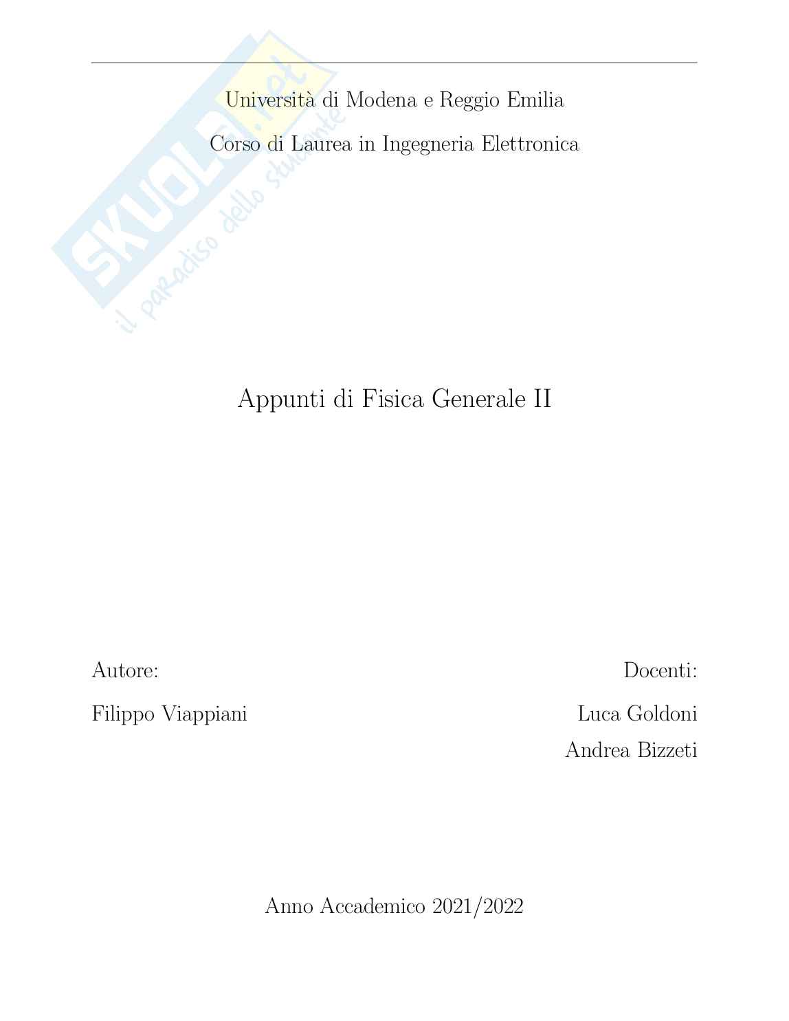 Appunti completi del corso di Fisica 2 Pag. 1