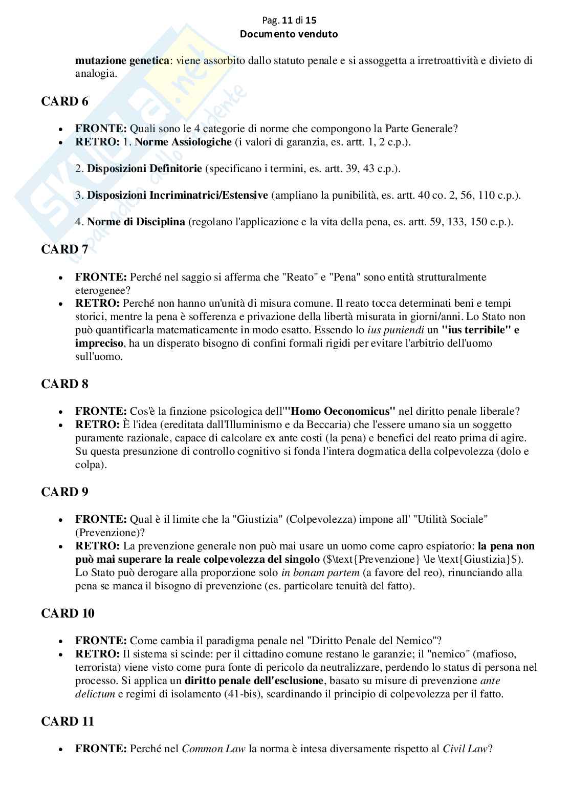 Riassunto esame Diritto penale parte speciale, Prof. Marra Gabriele, libro consigliato Compendio breve Eccezione come regola nel diritto penale, Giunta Pag. 11
