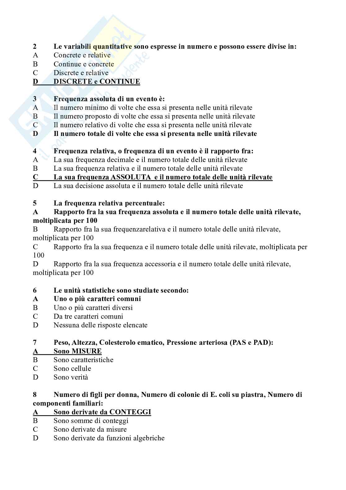 Paniere completo di Statistica medica  Pag. 6