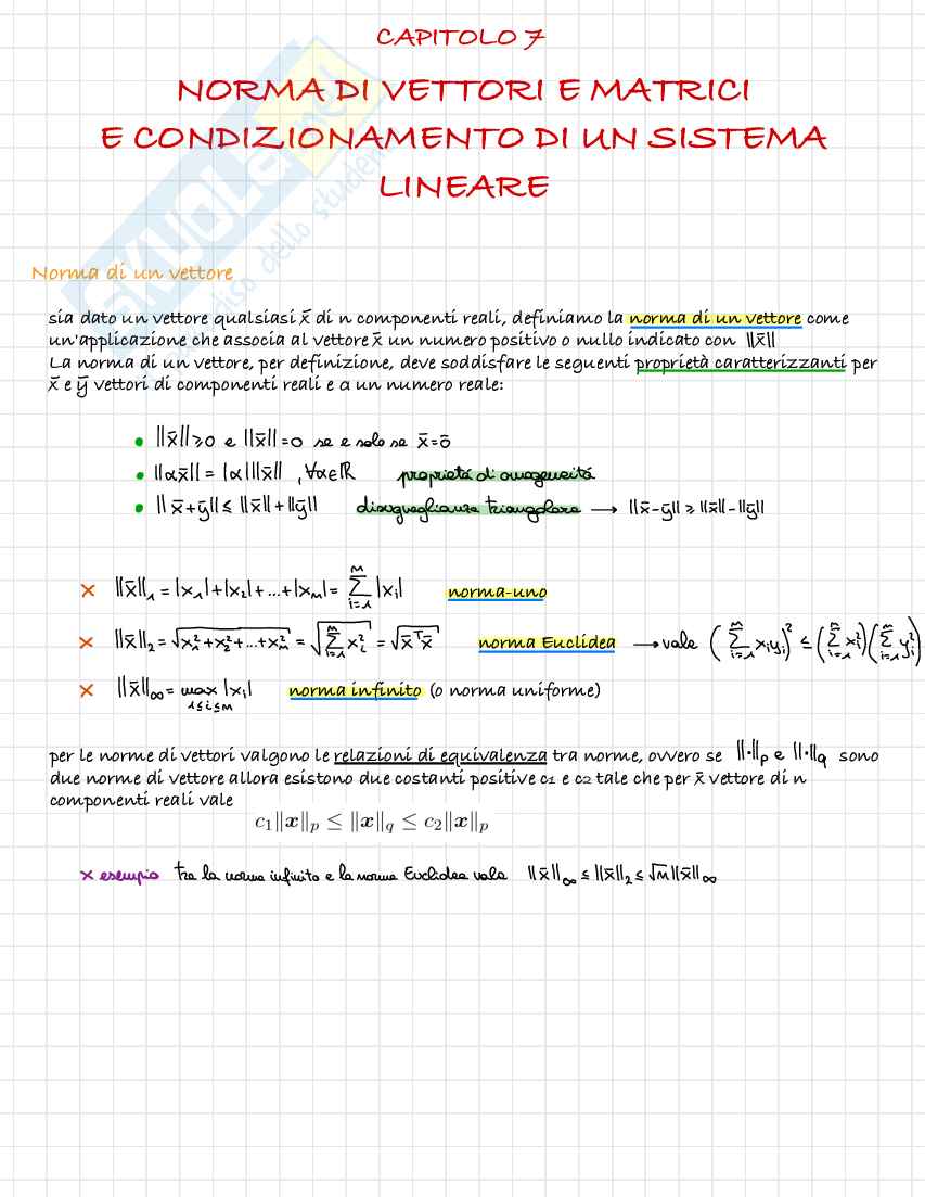 Appunti di Calcolo numerico Pag. 1