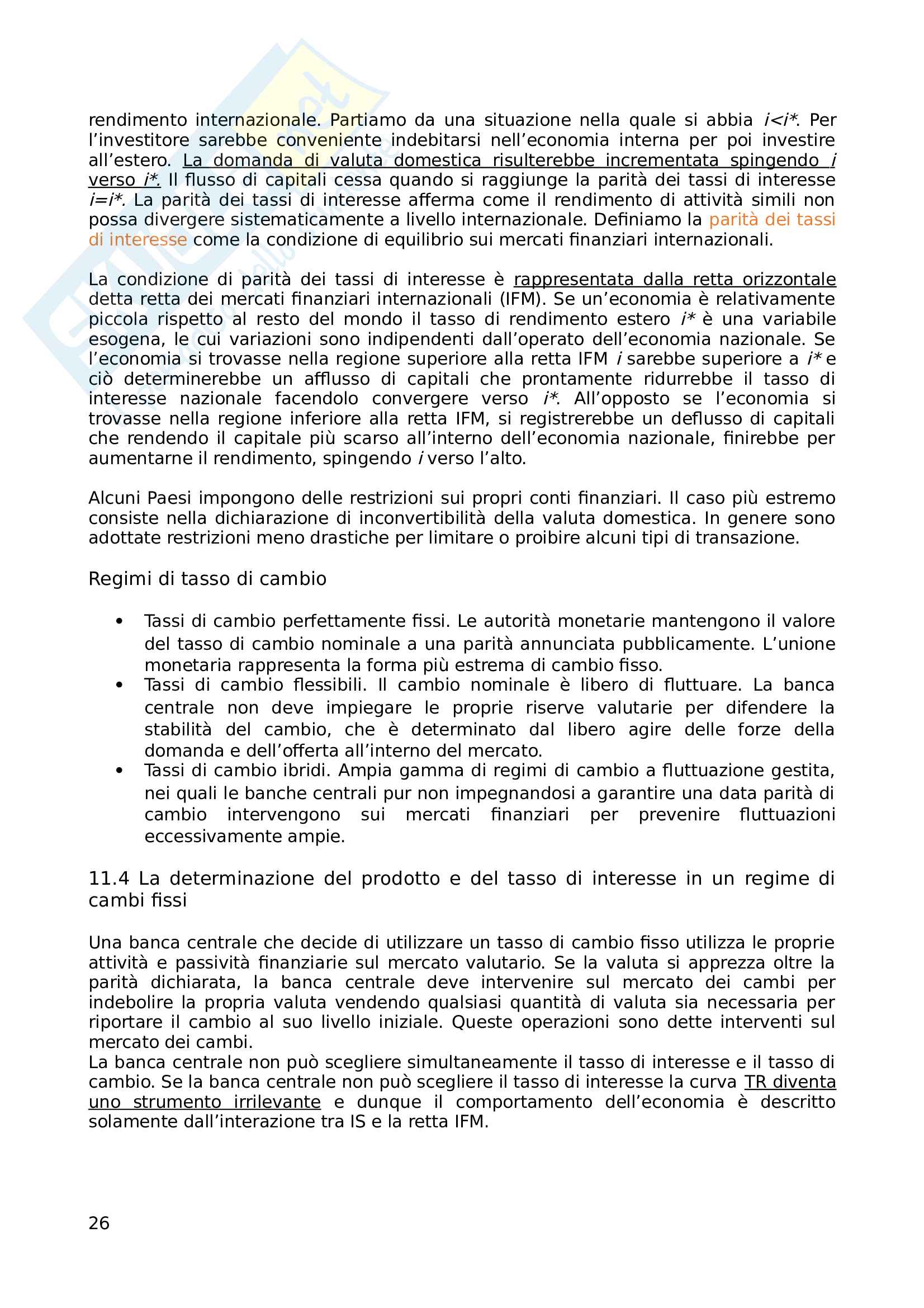 Riassunto esame Economia internazionale, prof Beretta, libro consigliato Macroeconomia, Burda, Wiyplosz Pag. 26