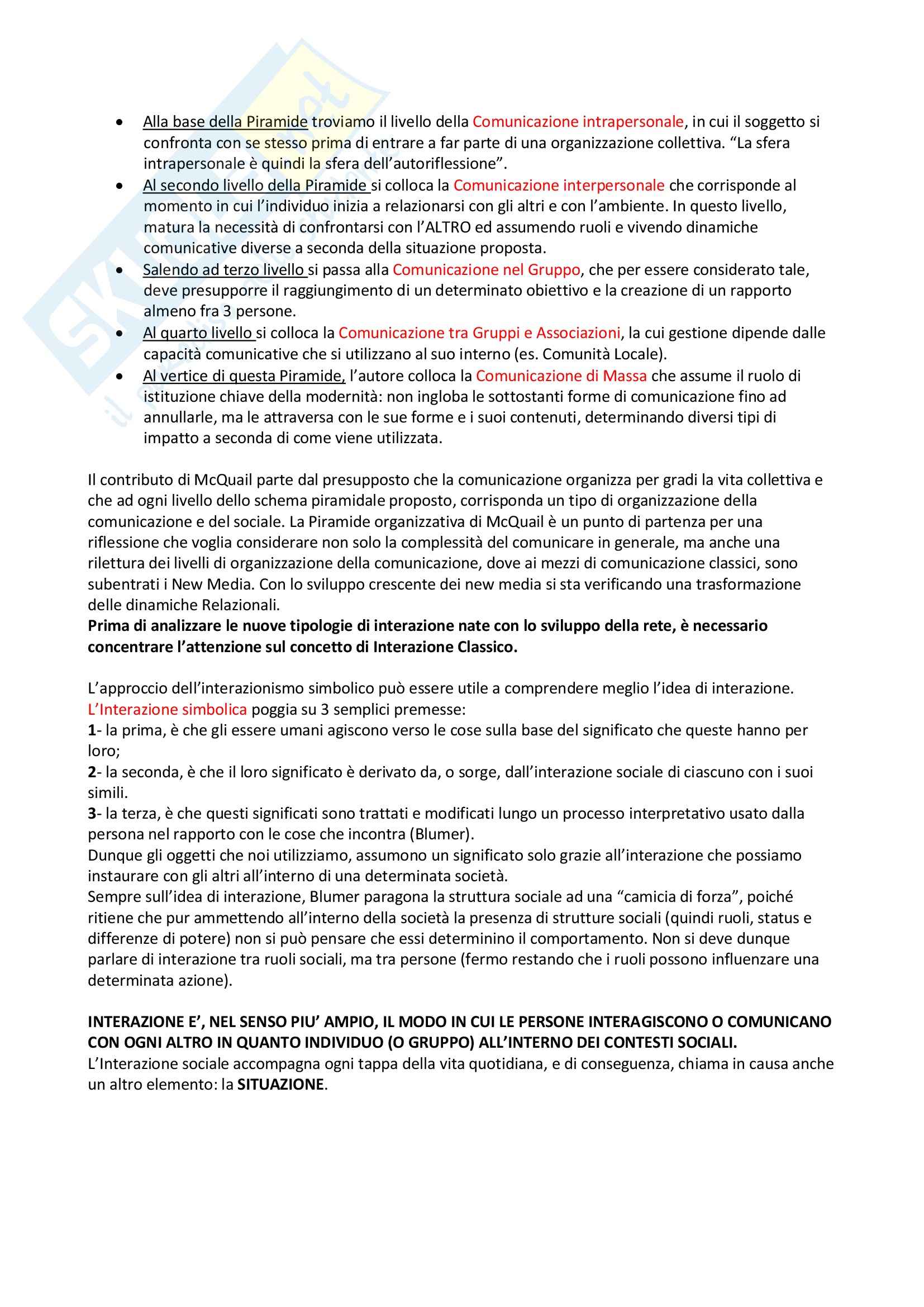 Riassunto esame Sociologia della comunicazione, prof. Centorrino, libro consigliato Società, relazione e nuove tecnologie, Romeo Pag. 2