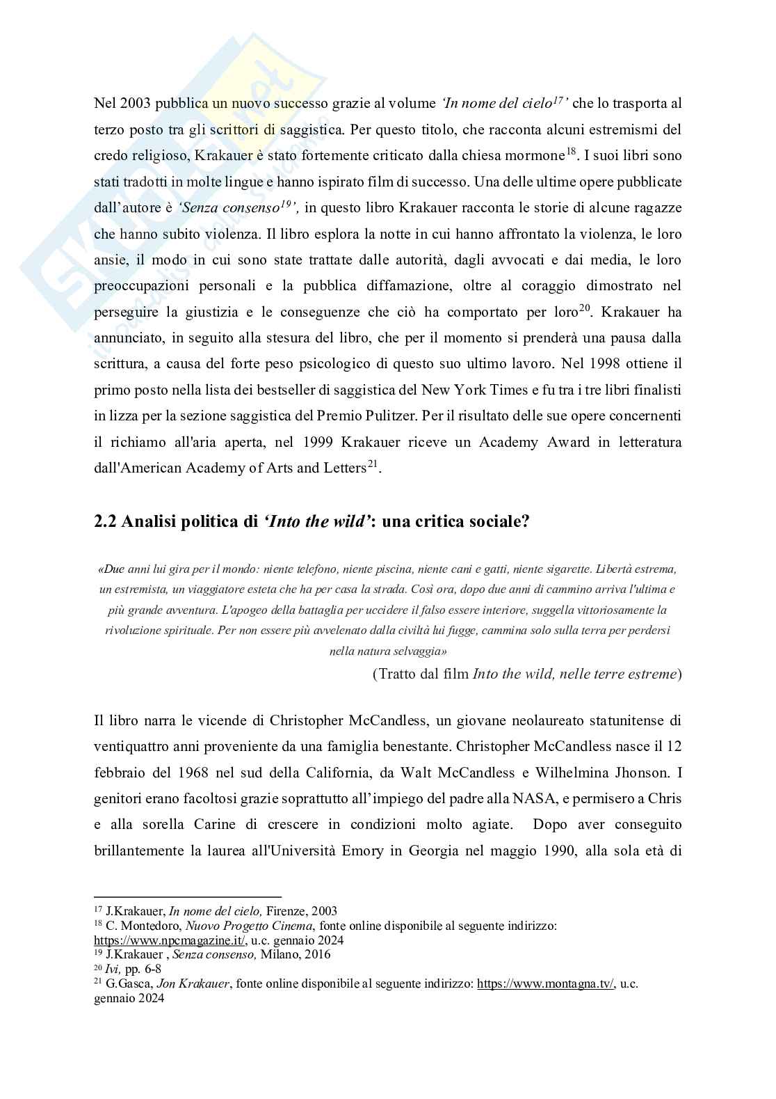 Uomo e natura da Thoreau a Krakauer: una lettura politica  Pag. 16