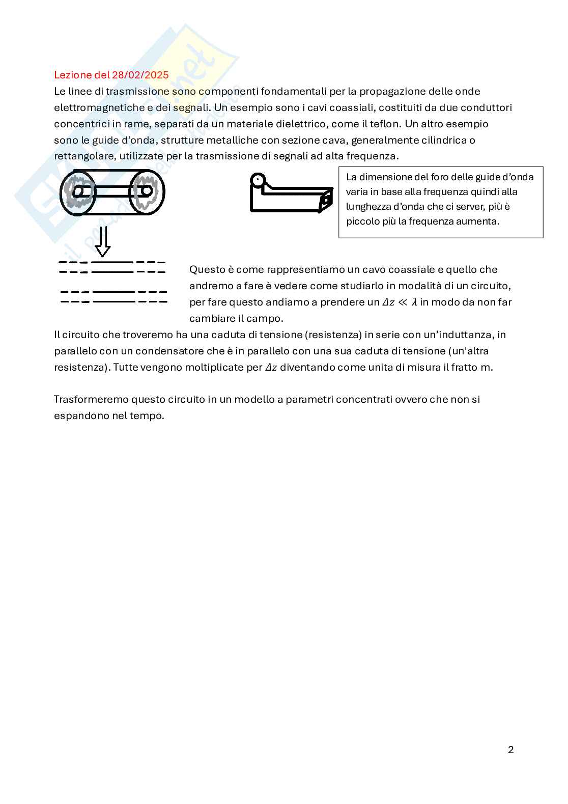 Appunti Fondamenti di campi elettromagnetici Pag. 2