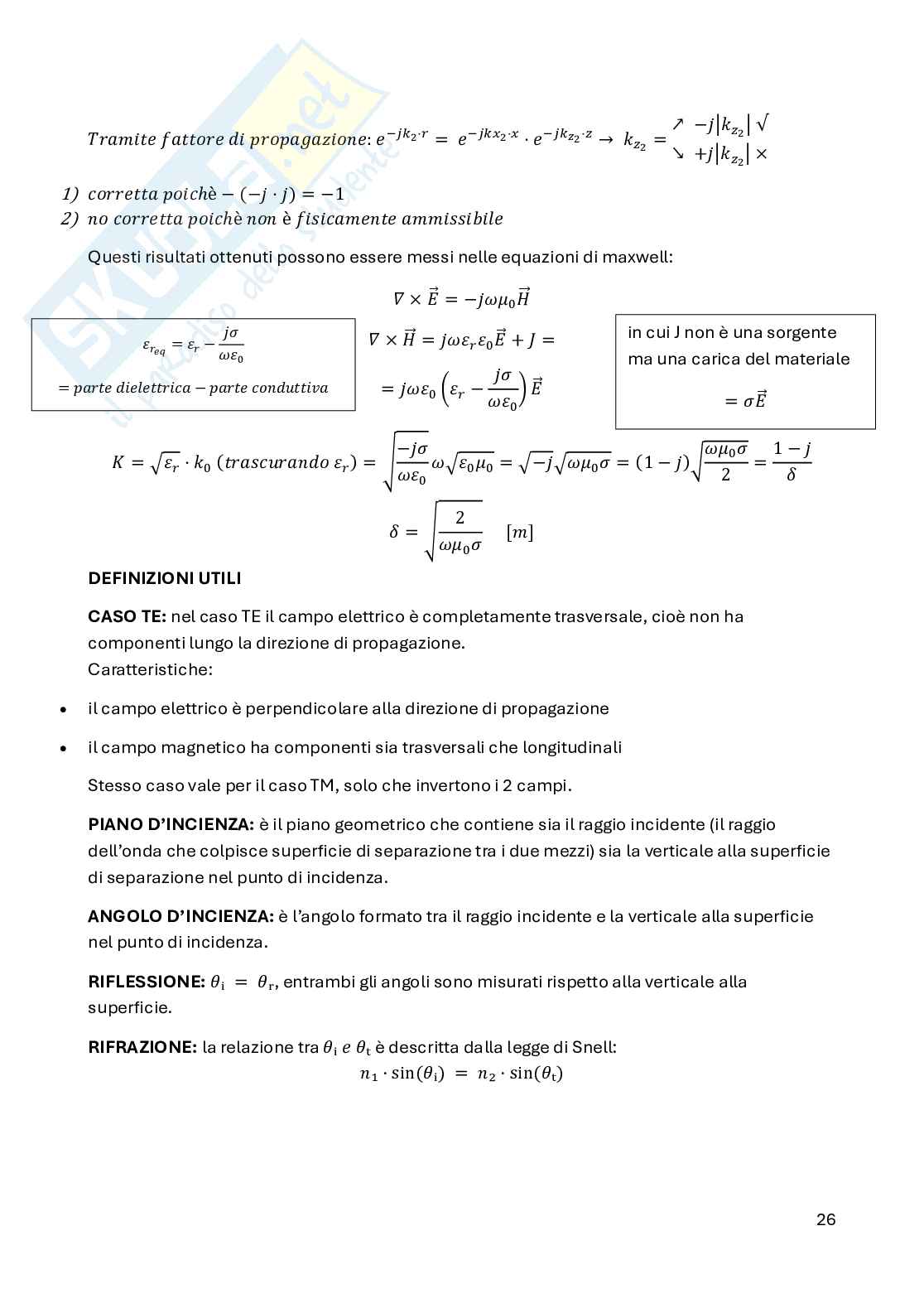 Appunti Fondamenti di campi elettromagnetici Pag. 26