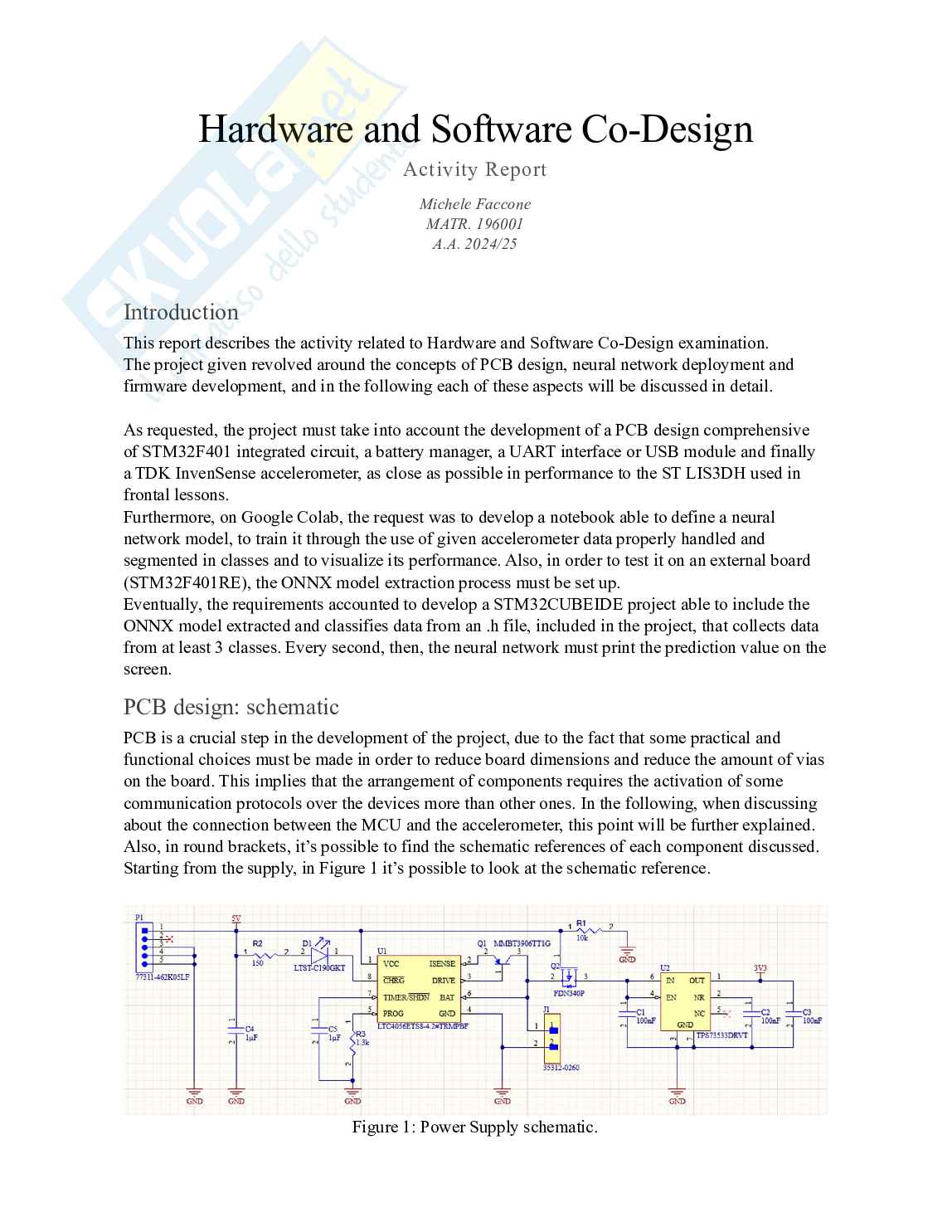 Prova svolta Hardware and software co-design, AA 2024/2025 Pag. 1