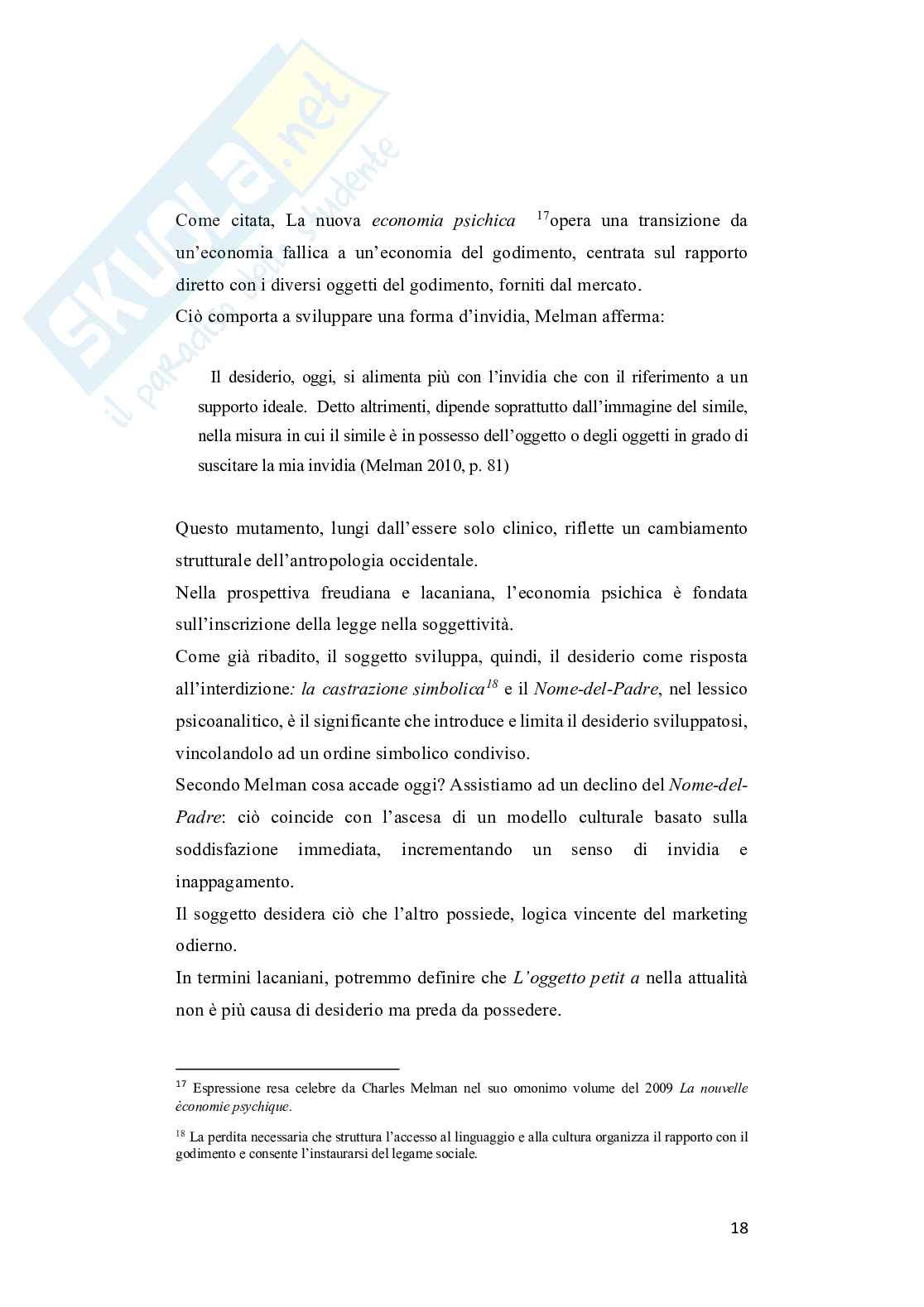 Tra immagine e desiderio: l'influenza della pubblicità secondo la teoria Lacaniana  Pag. 21