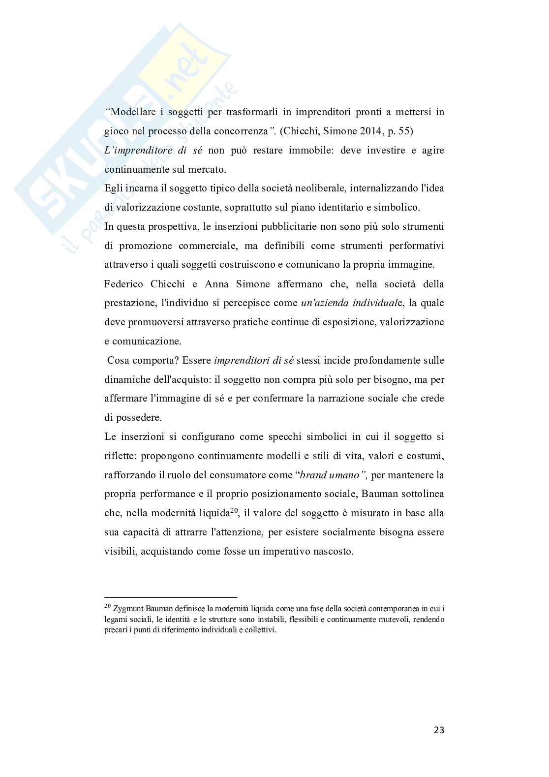 Tra immagine e desiderio: l'influenza della pubblicità secondo la teoria Lacaniana  Pag. 26