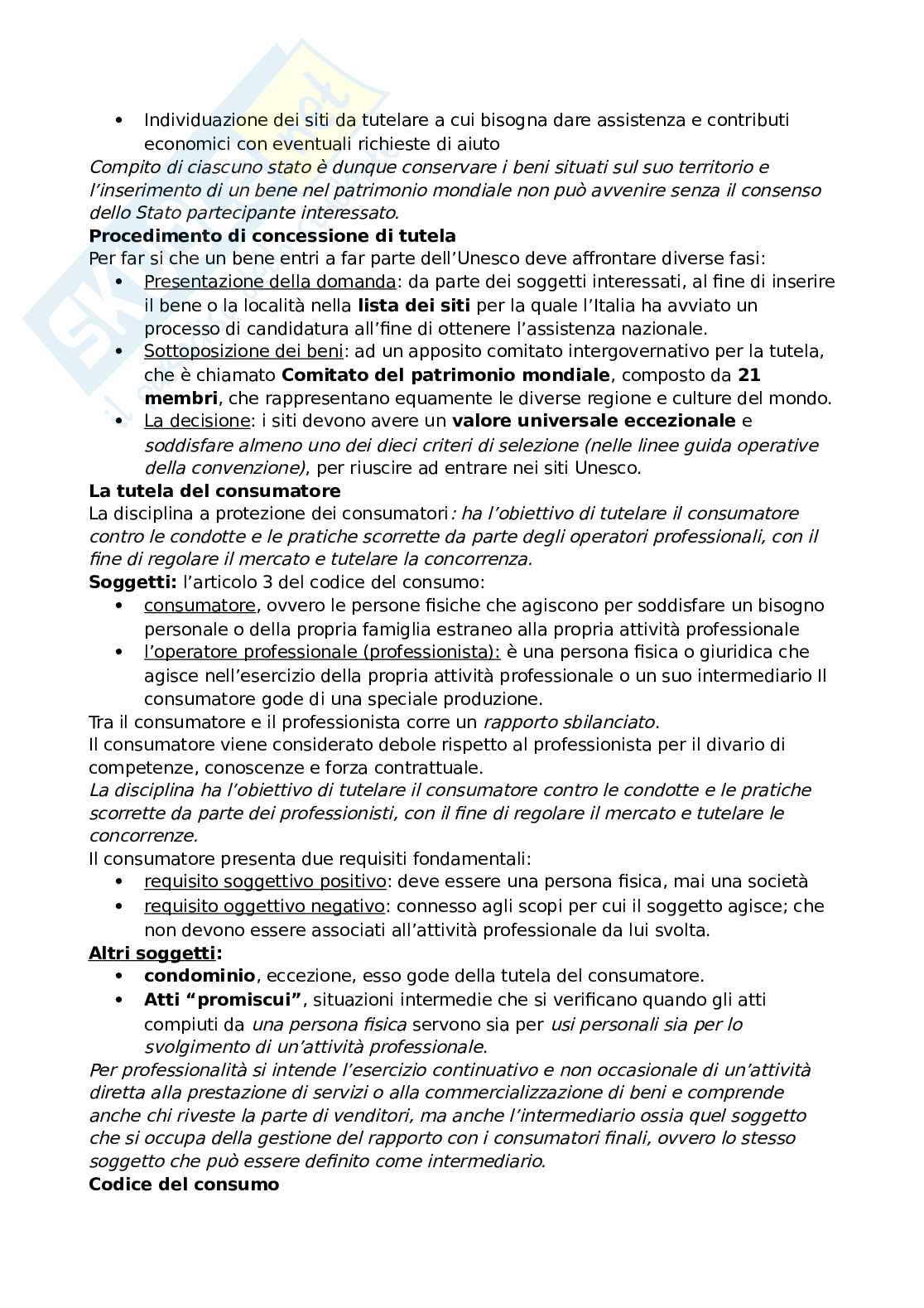 Unesco e tutela del consumatore Pag. 2