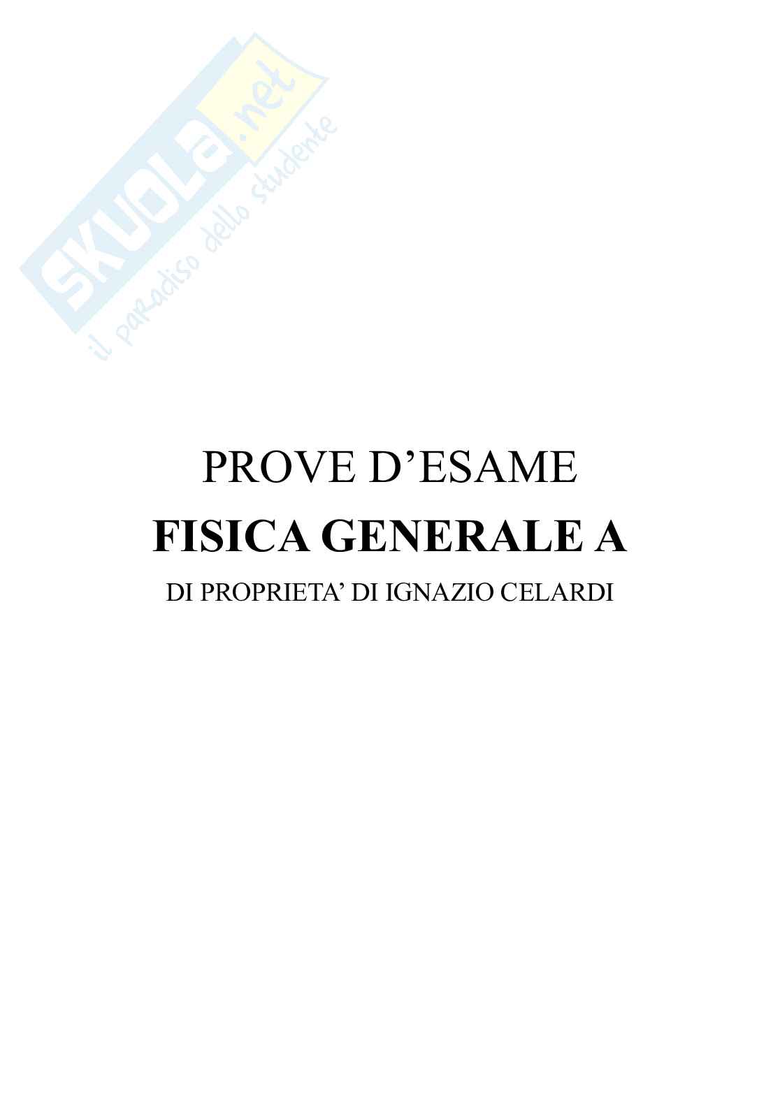 Fisica generale T-A - Prove d'esame - Parte 2 Pag. 1