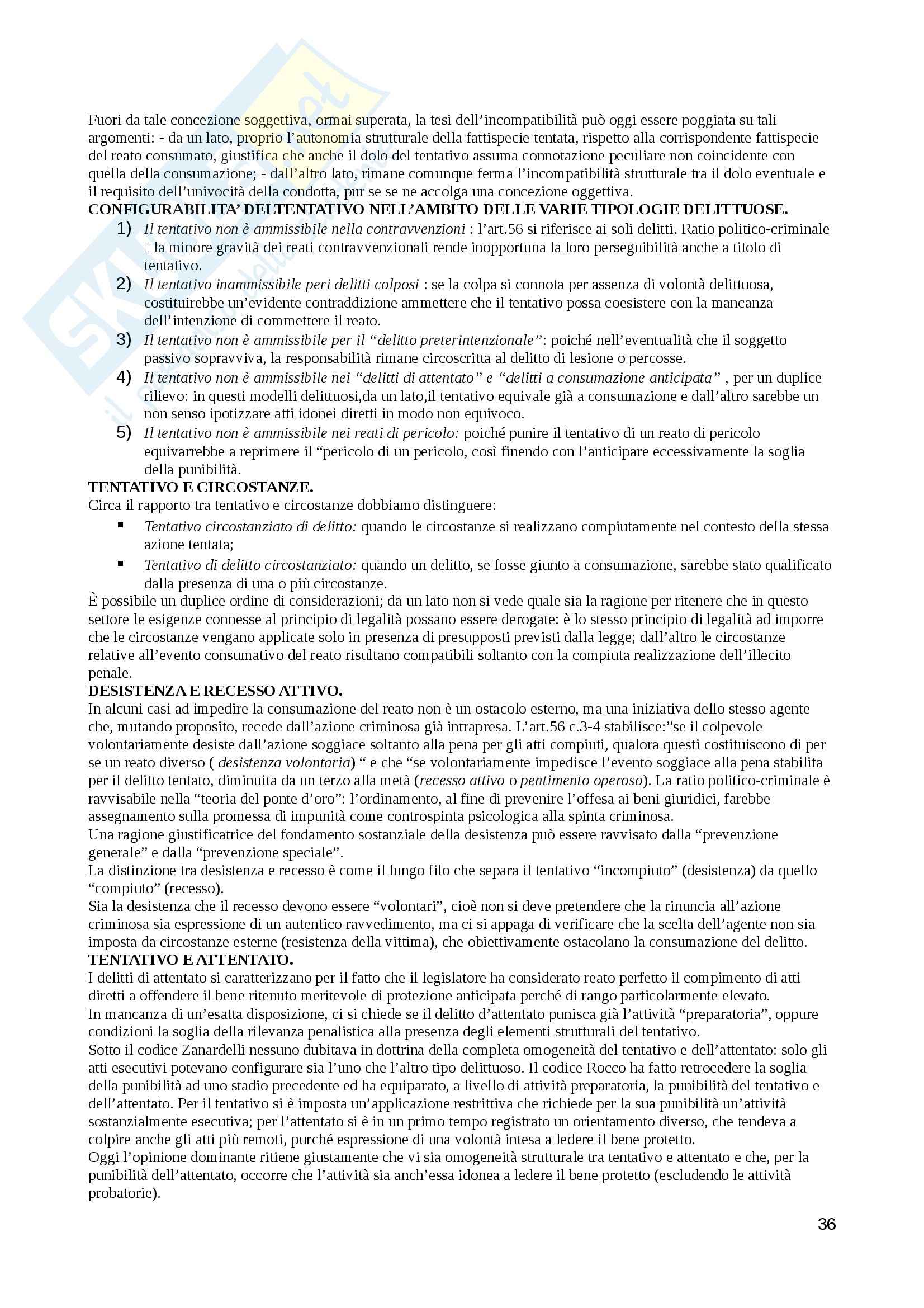 Riassunto esame Diritto penale, prof. Preziosi, libro consigliato Diritto penale. Parte generale, Fiandaca, Musco Pag. 36
