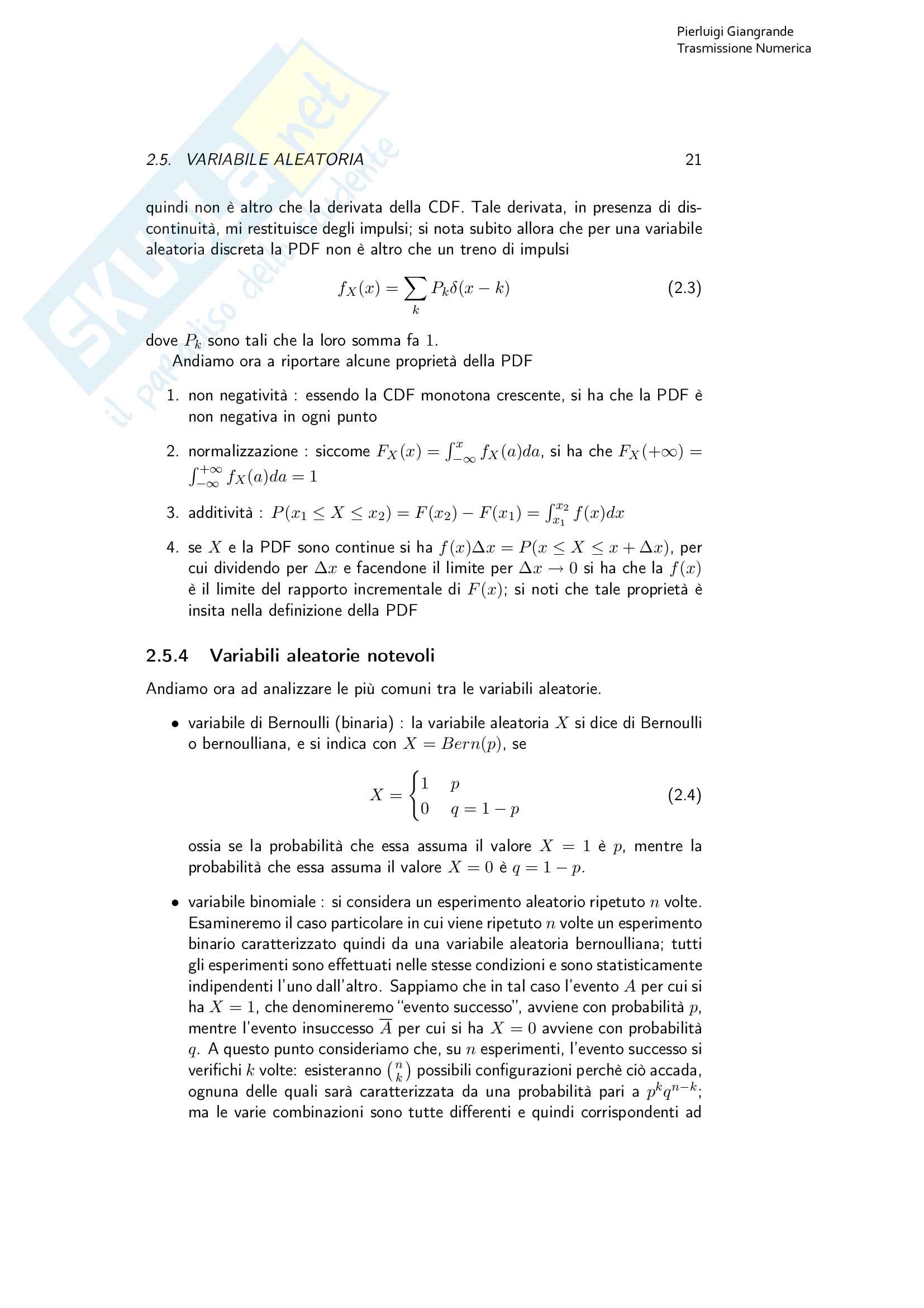 Lezioni: Appunti di Trasmissione numerica Pag. 21