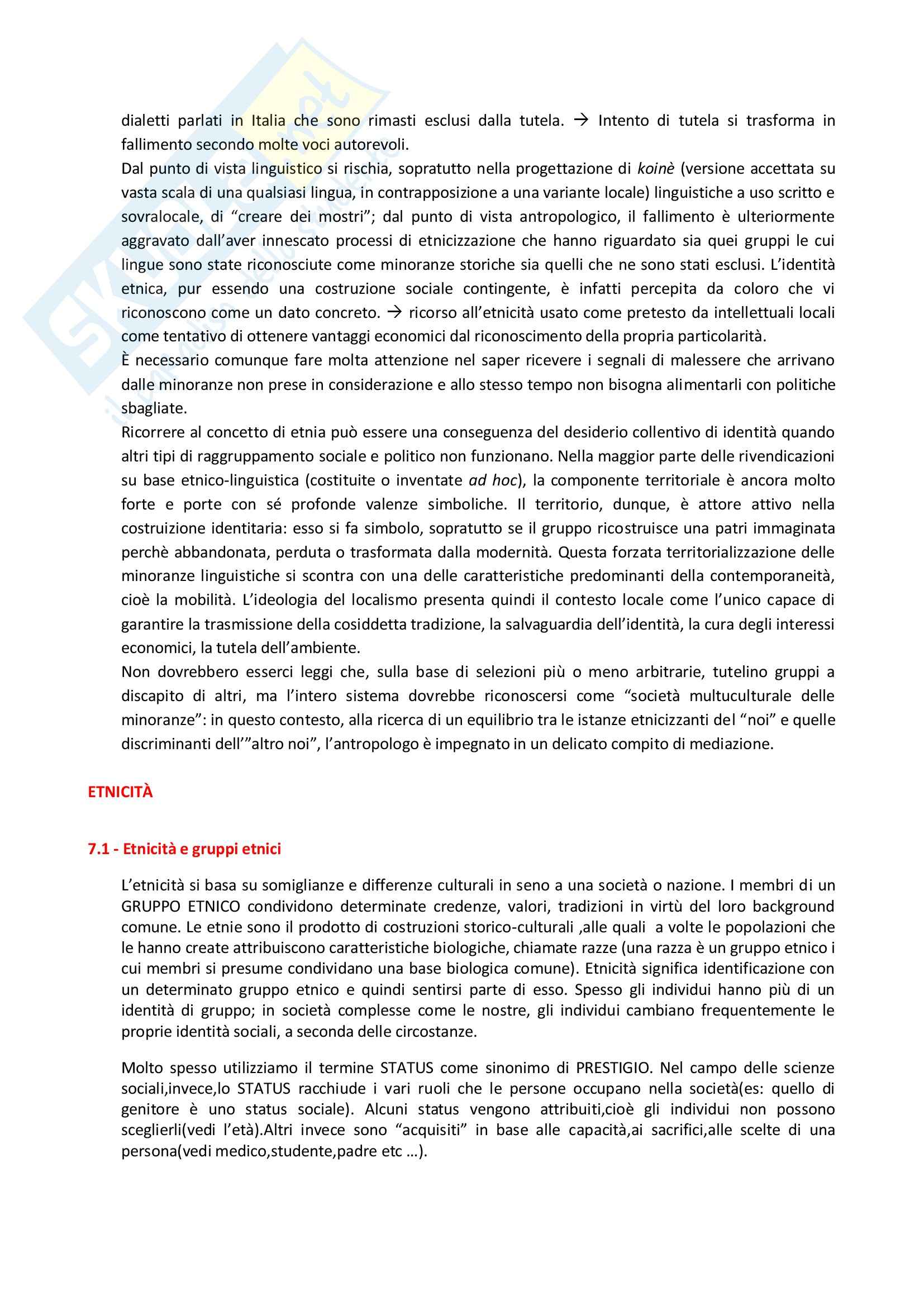 Riassunto esame Antropologia Culturale, prof. Bonato, libro consigliato Antropologia Culturale di Kott Pag. 16