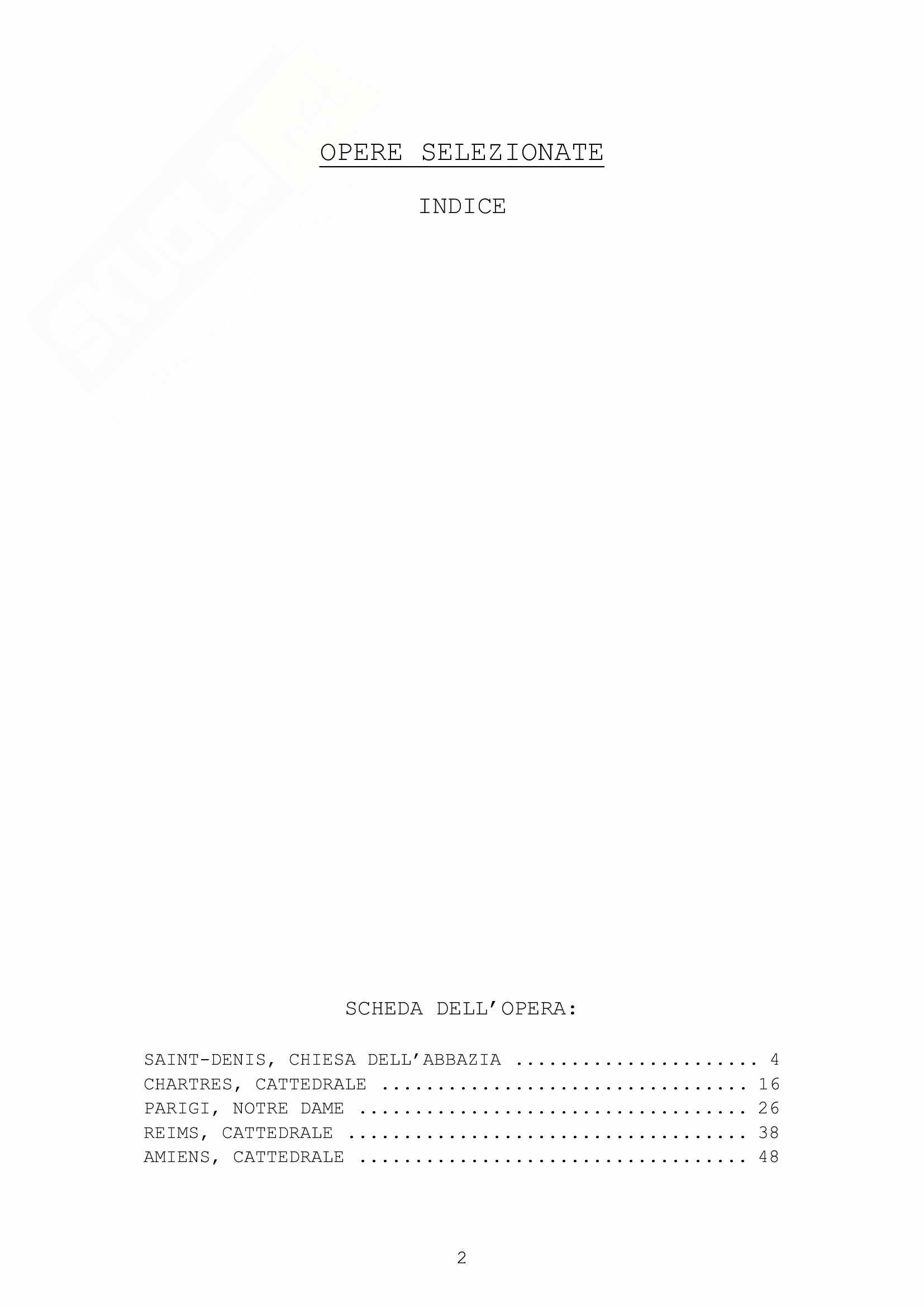 Architettura Gotica - Schedario delle Opere, Storia dell'Architettura Medievale Pag. 2