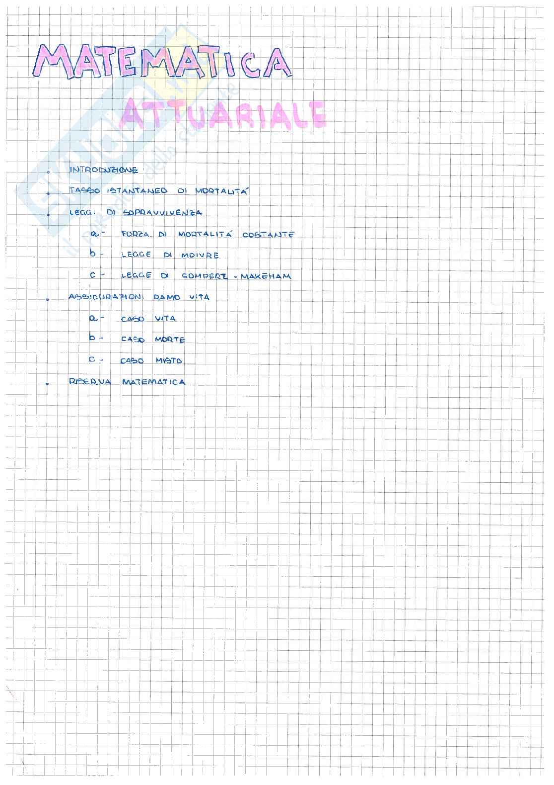Matematica finanziaria ed attuariale Pag. 1
