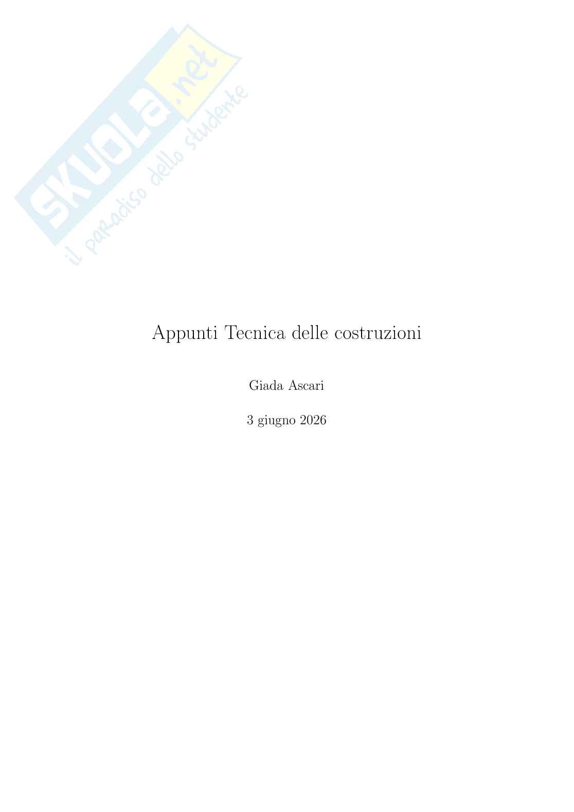 Appunti Tecnica delle costruzioni Pag. 1