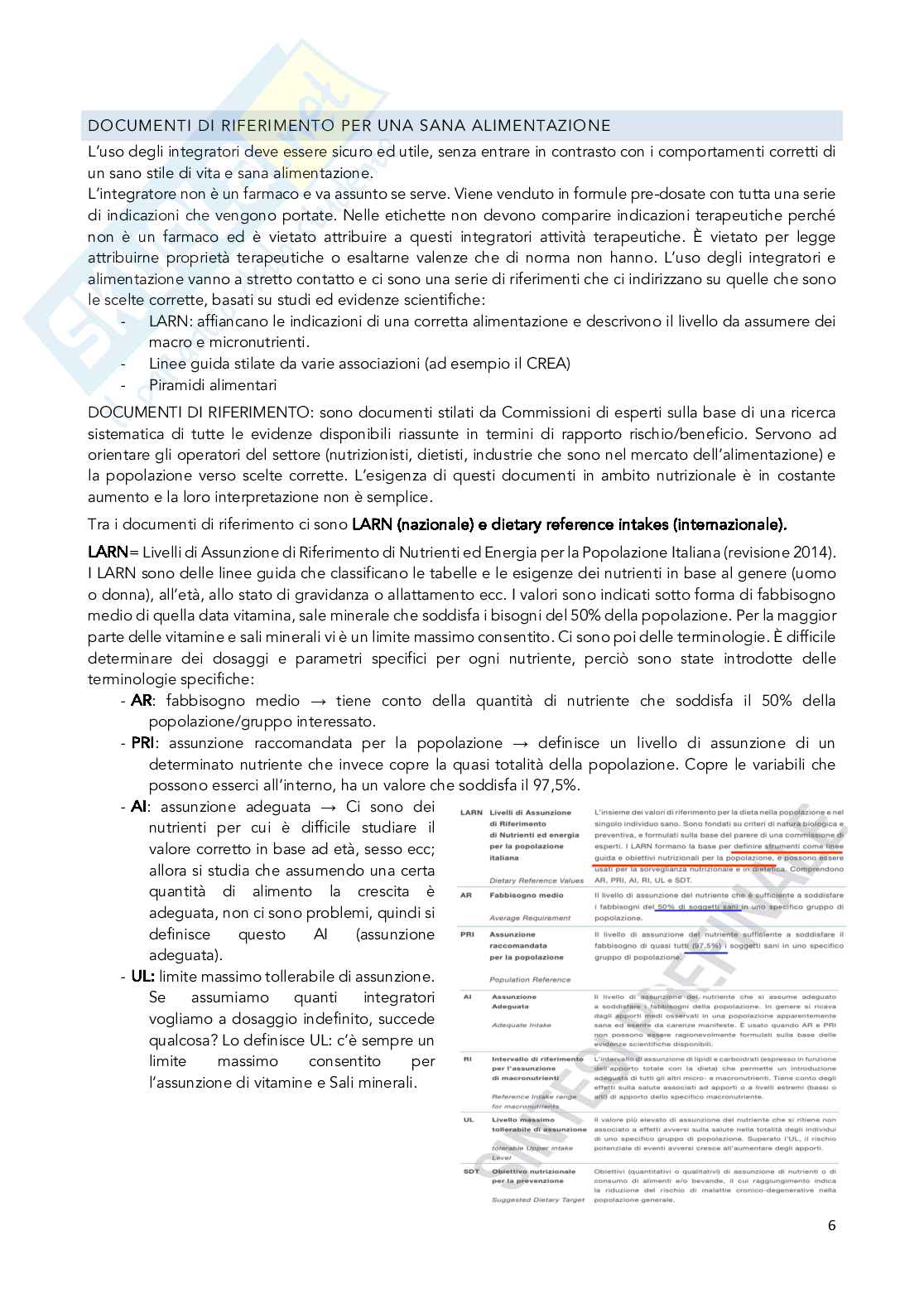 Appunti Chimica degli integratori nutrizionali e salutistici  Pag. 6