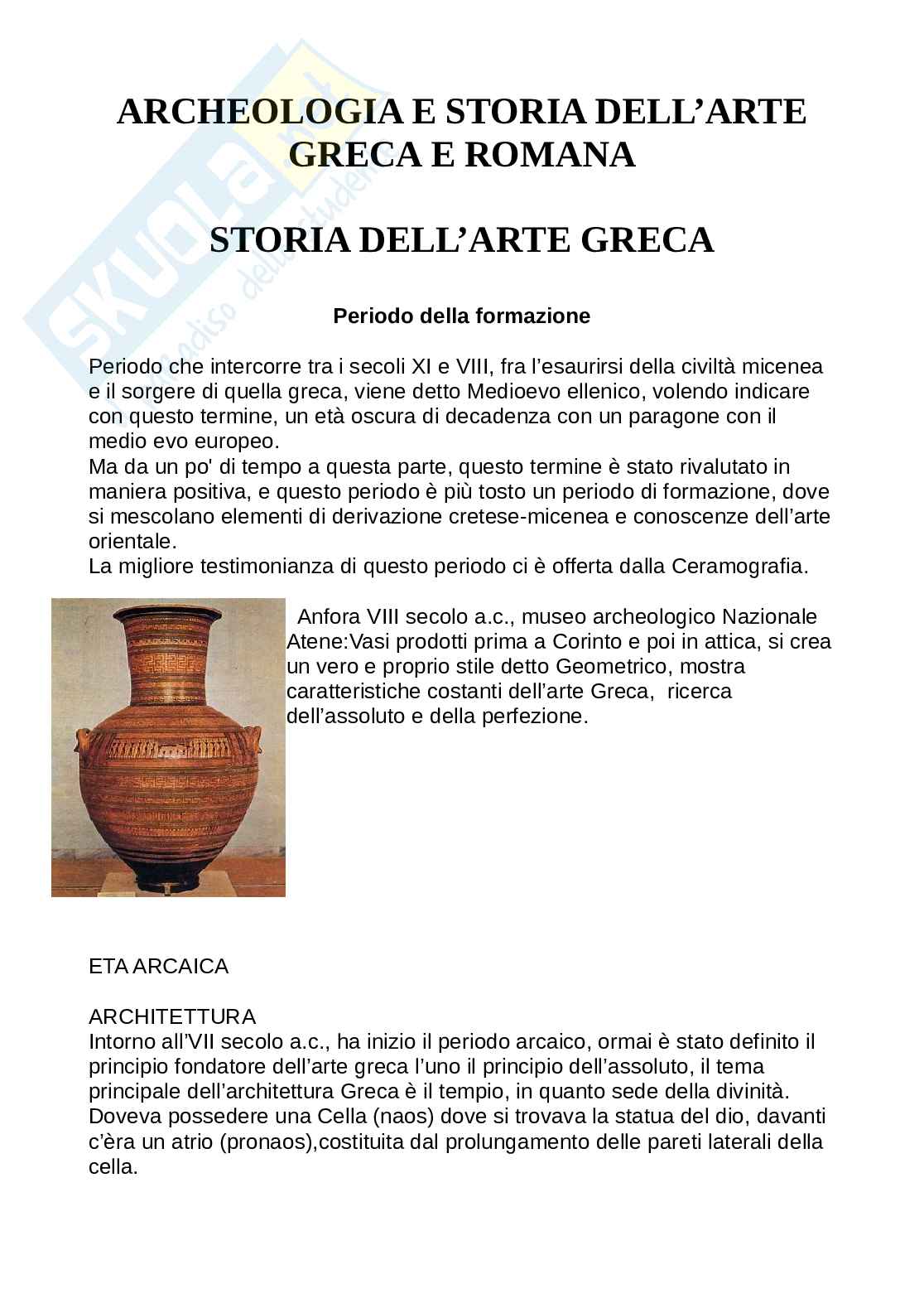 Storia dell'arte greca Pag. 1