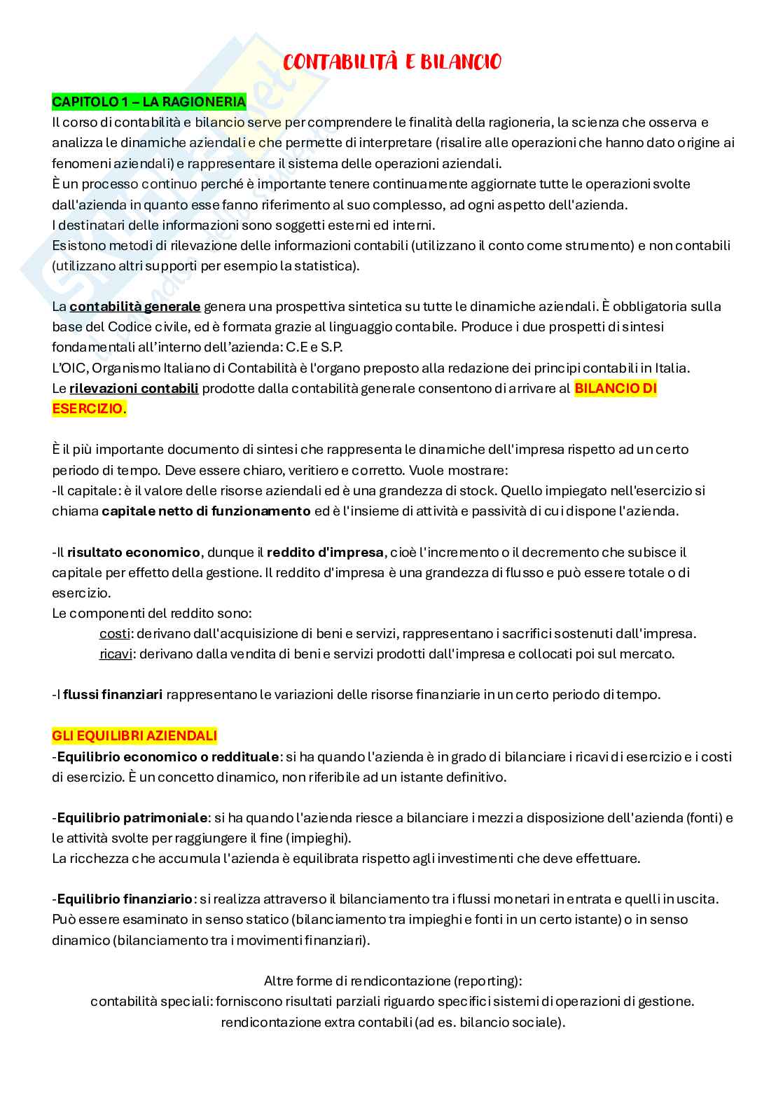 Appunti Contabilità e bilancio Pag. 1