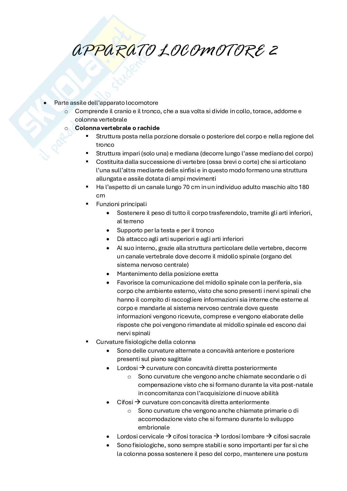 Apparato locomotore 2 Pag. 1