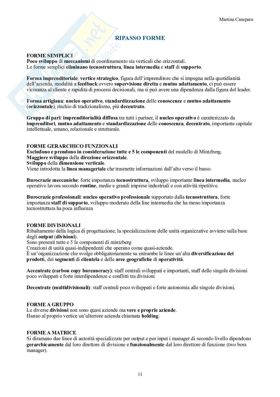 Organizzazione Aziendale – Domande d'esame con risposta (teoria e casi) Pag. 11