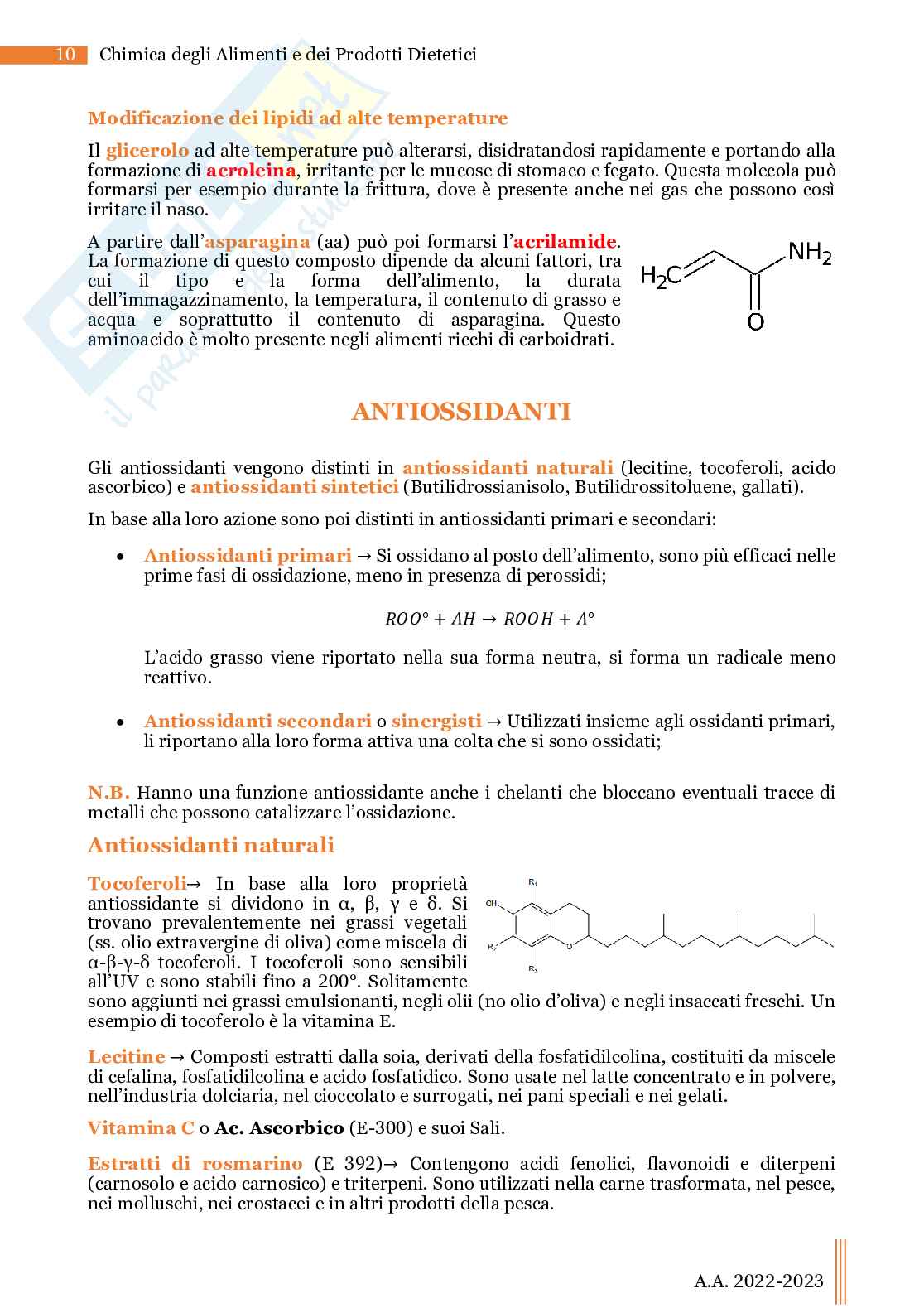 Chimica degli alimenti e dei prodotti dietetici Pag. 11