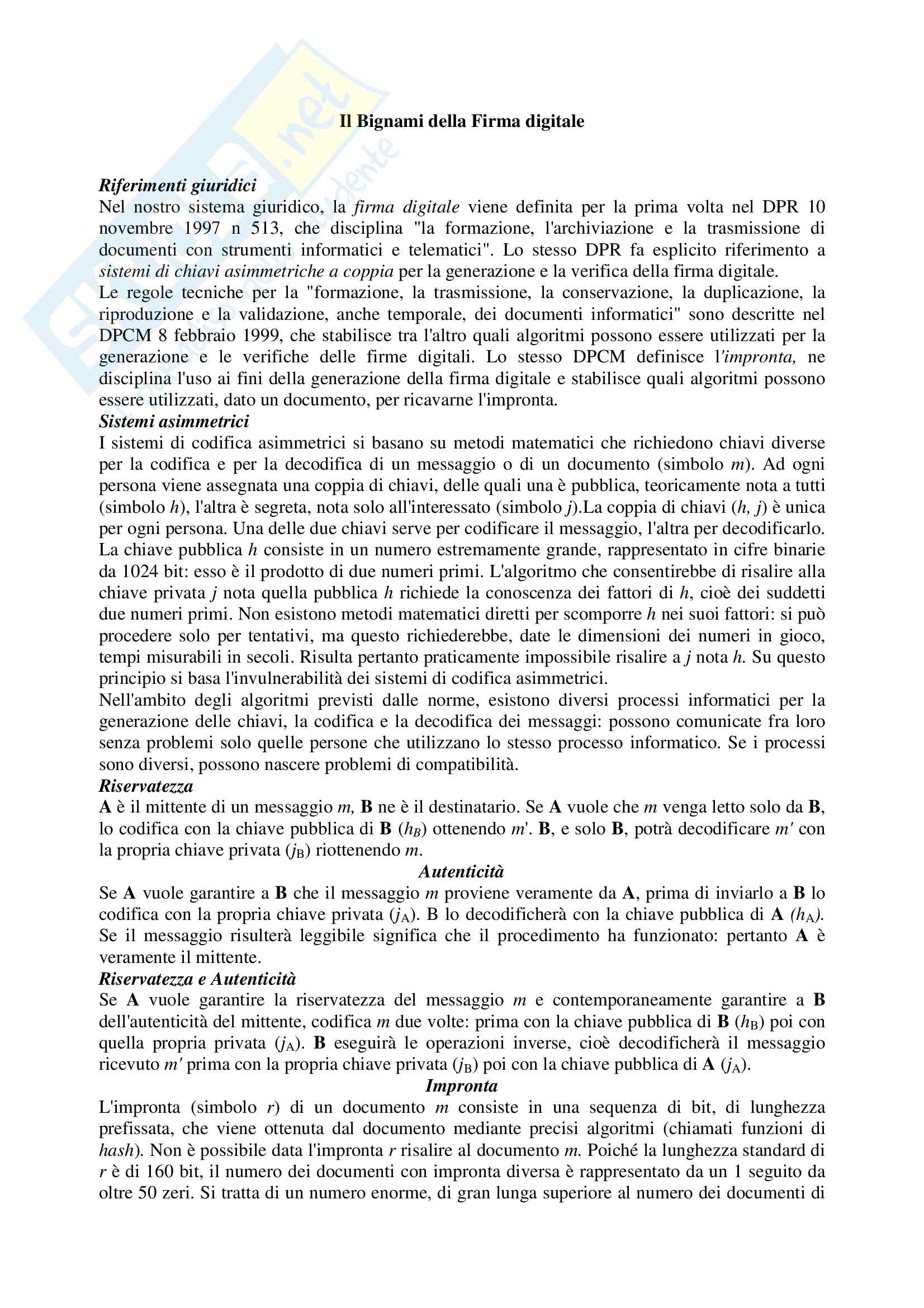 Informatica di base - la firma digitale Pag. 1
