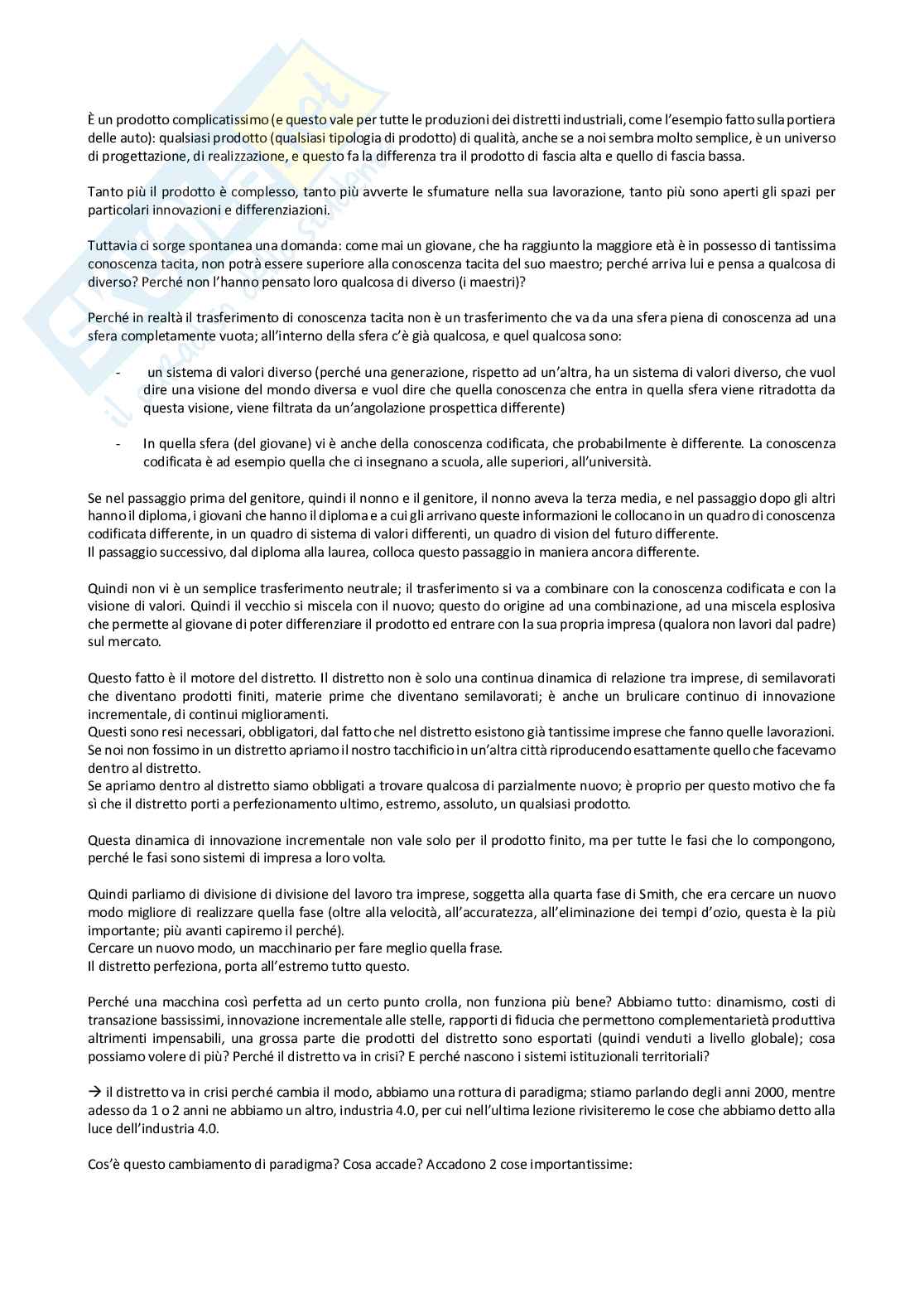 Sistemi di imprese (economia e politica industriale) Pag. 16