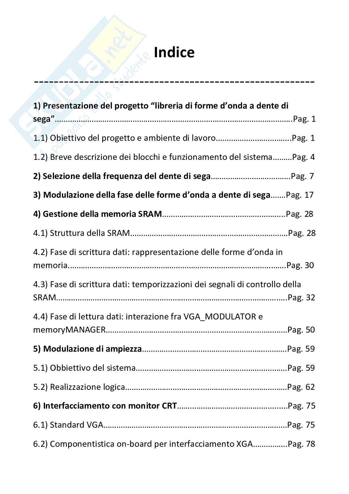 Progettazione circuiti digitali: libreria forme d'onda a dente di sega con FPGA e monitor CRT Pag. 2