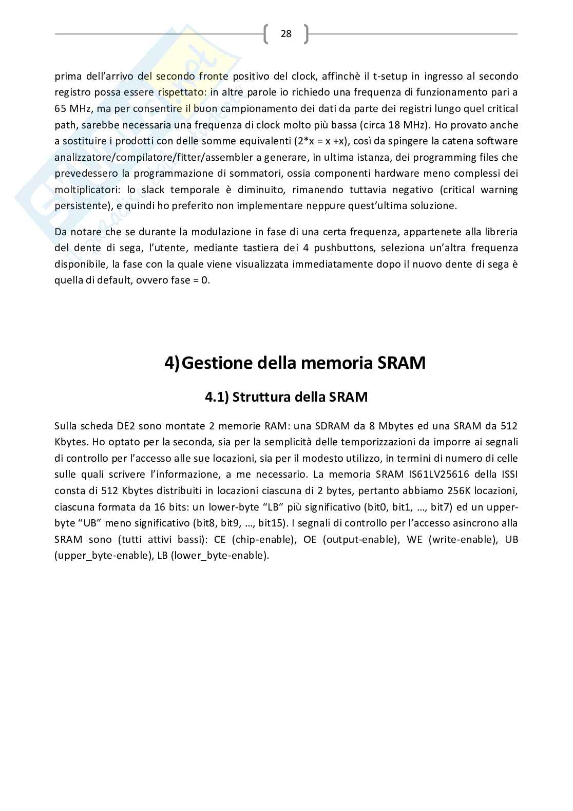 Progettazione circuiti digitali: libreria forme d'onda a dente di sega con FPGA e monitor CRT Pag. 31