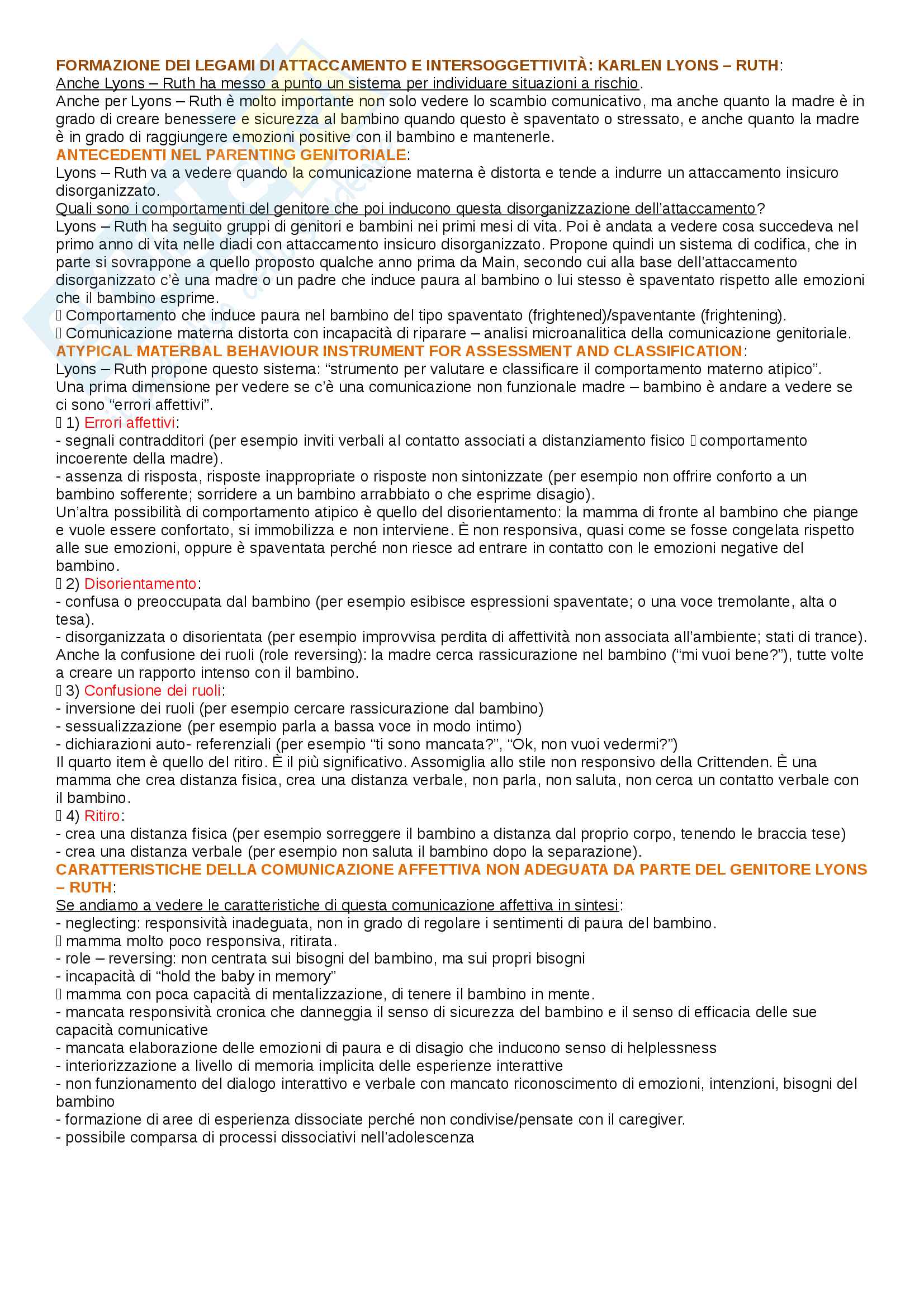 Sunto di psicologia dello sviluppo socio-affettivo, prof Riva Crugnola. Libro consigliato la relazione genitore bambino. Tra adeguatezza e rischio; Il bambino e le sue relazioni, Riva Crugnola Pag. 36