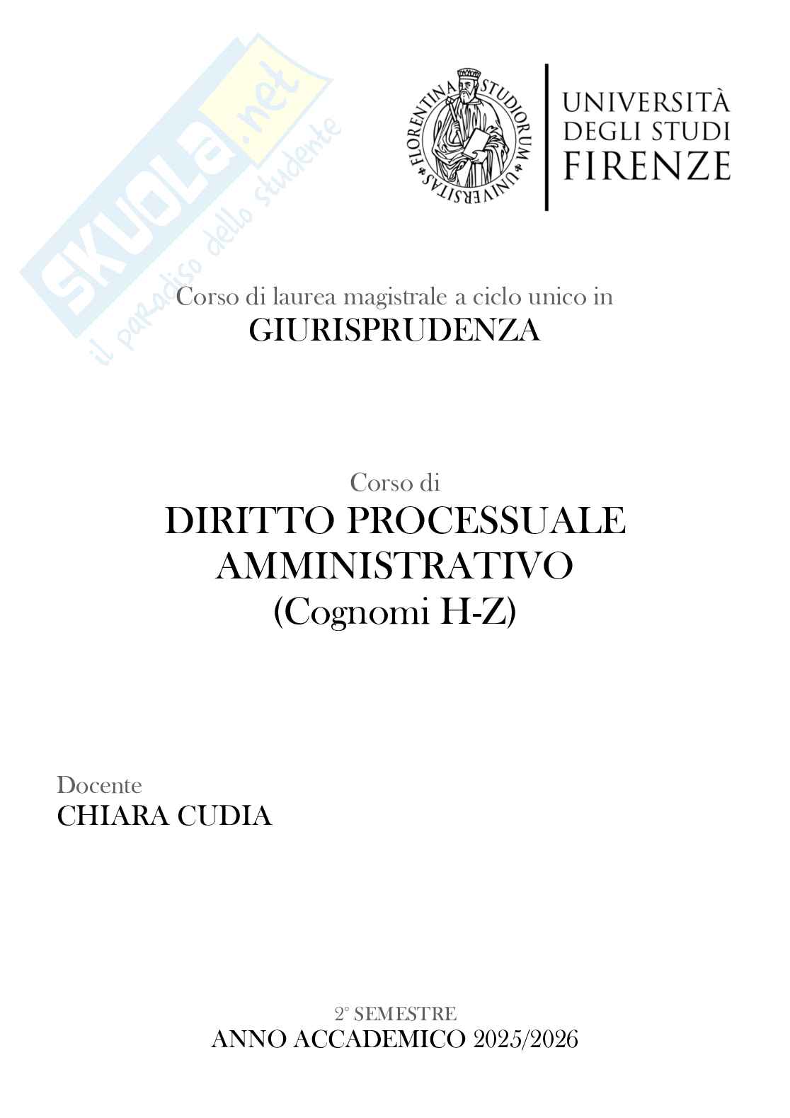 Diritto processuale amministrativo (tutte le lezioni)  Pag. 1