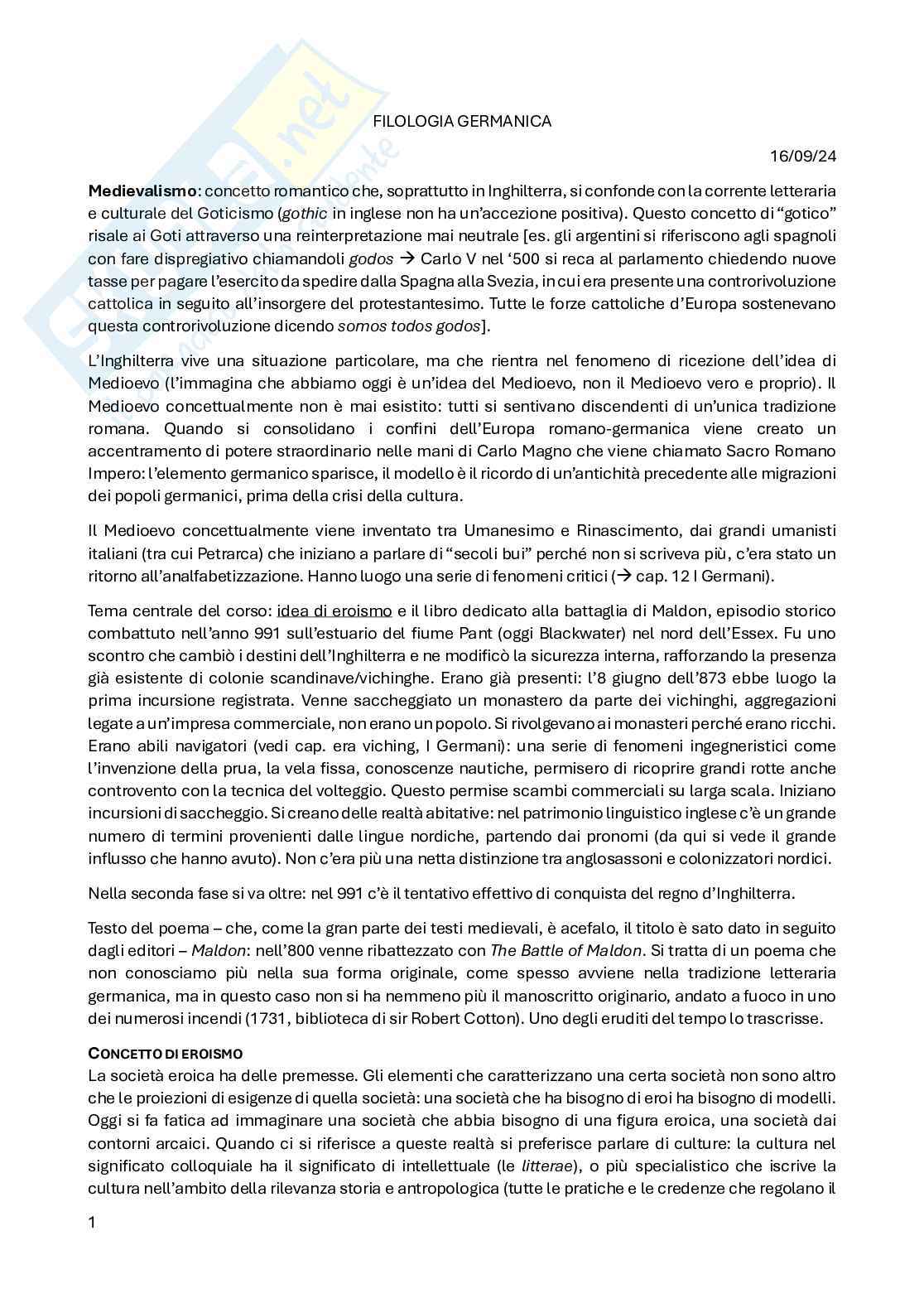 Filologia germanica Pag. 1