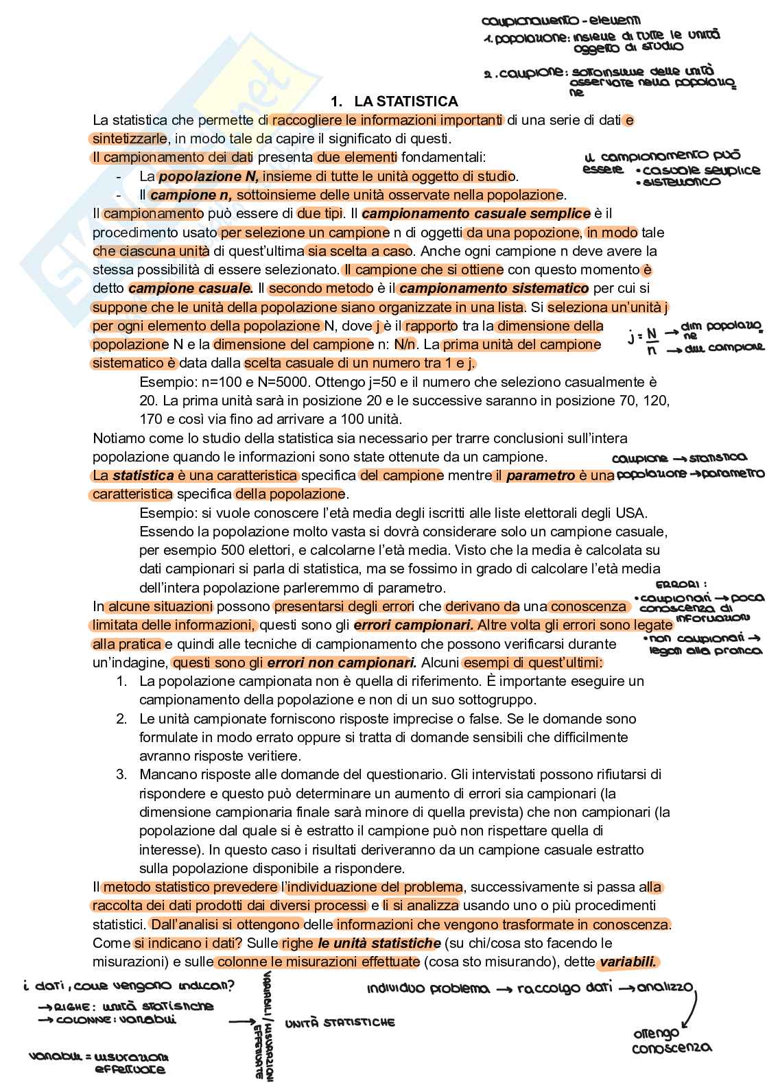 Appunti di Statistica  Pag. 1