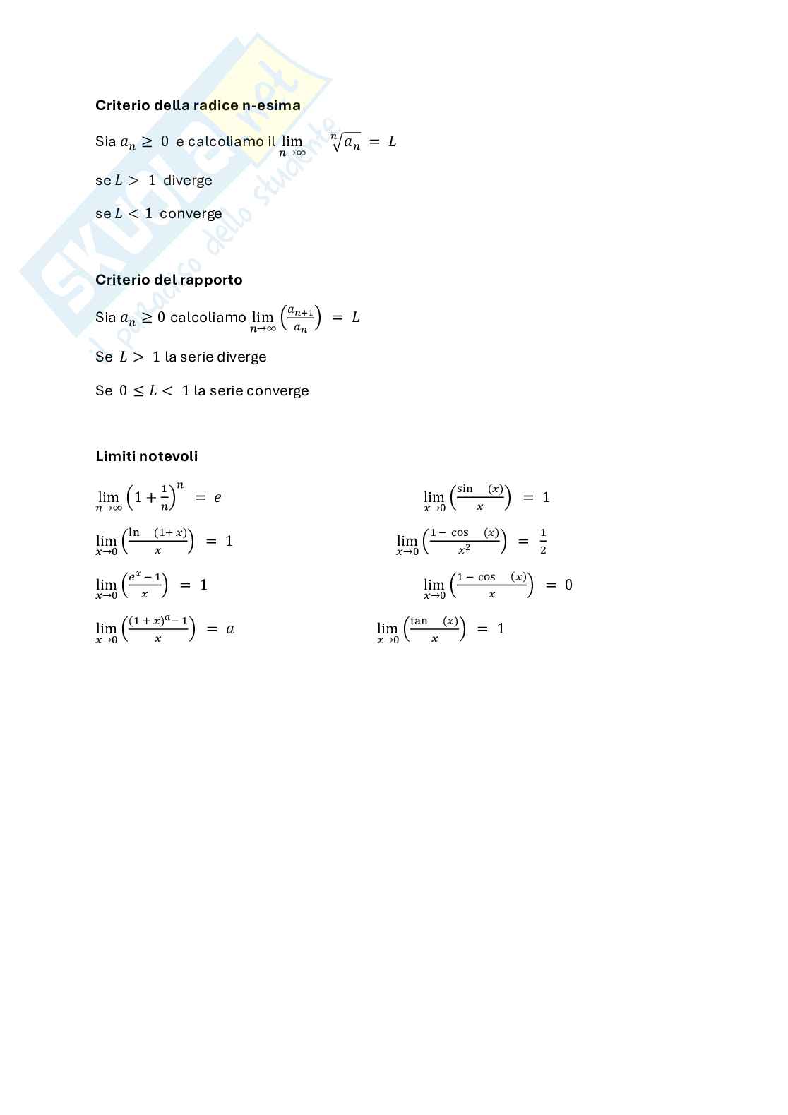 Analisi matematica 1 - Prova d'esame completa risolta e commentata + formulario  Pag. 6