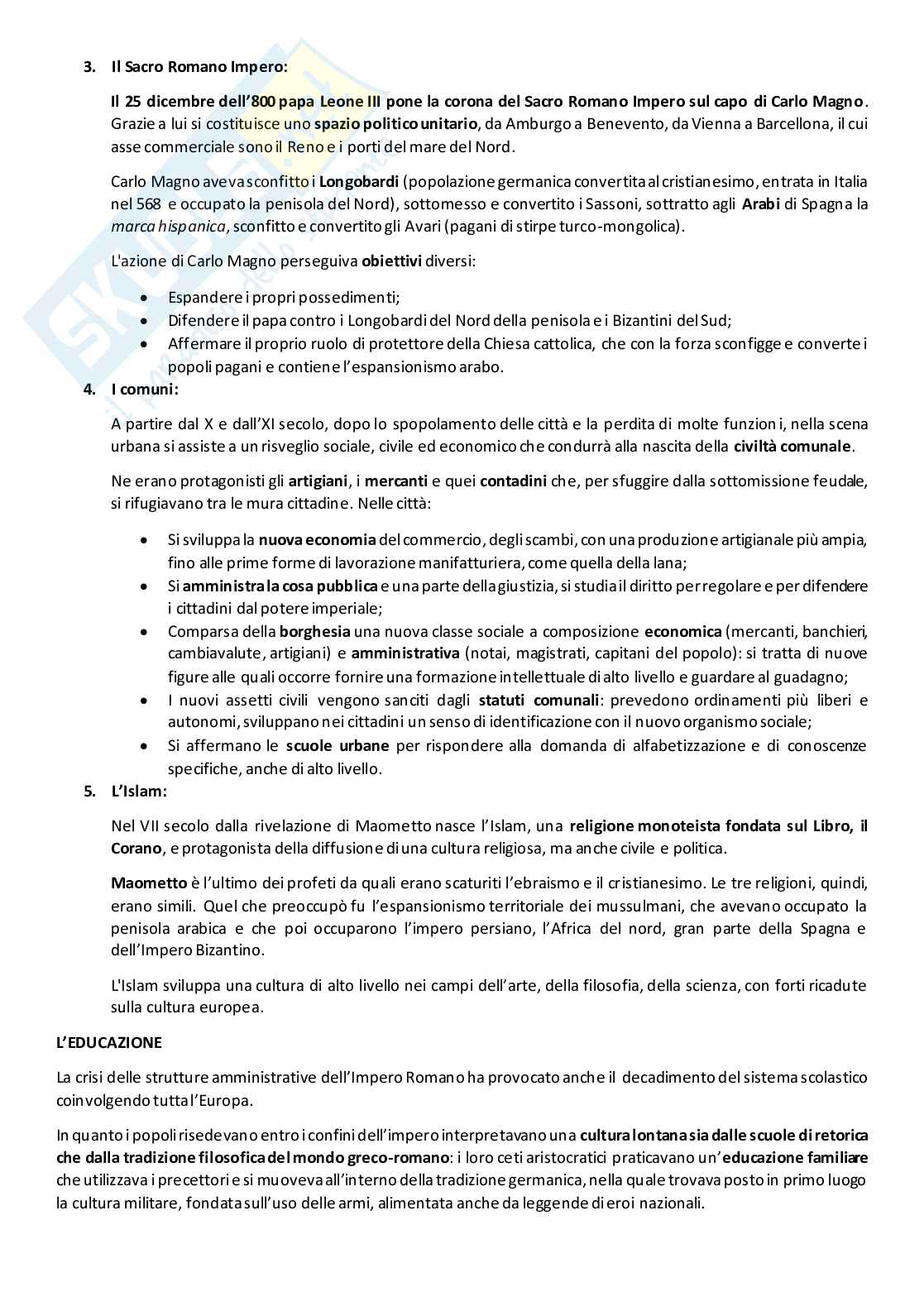 Riassunto esame Storia dell'educazione, prof. Marescotti, testo consigliato Storia dell'educazione e delle pedagogie, Pearson Pag. 11