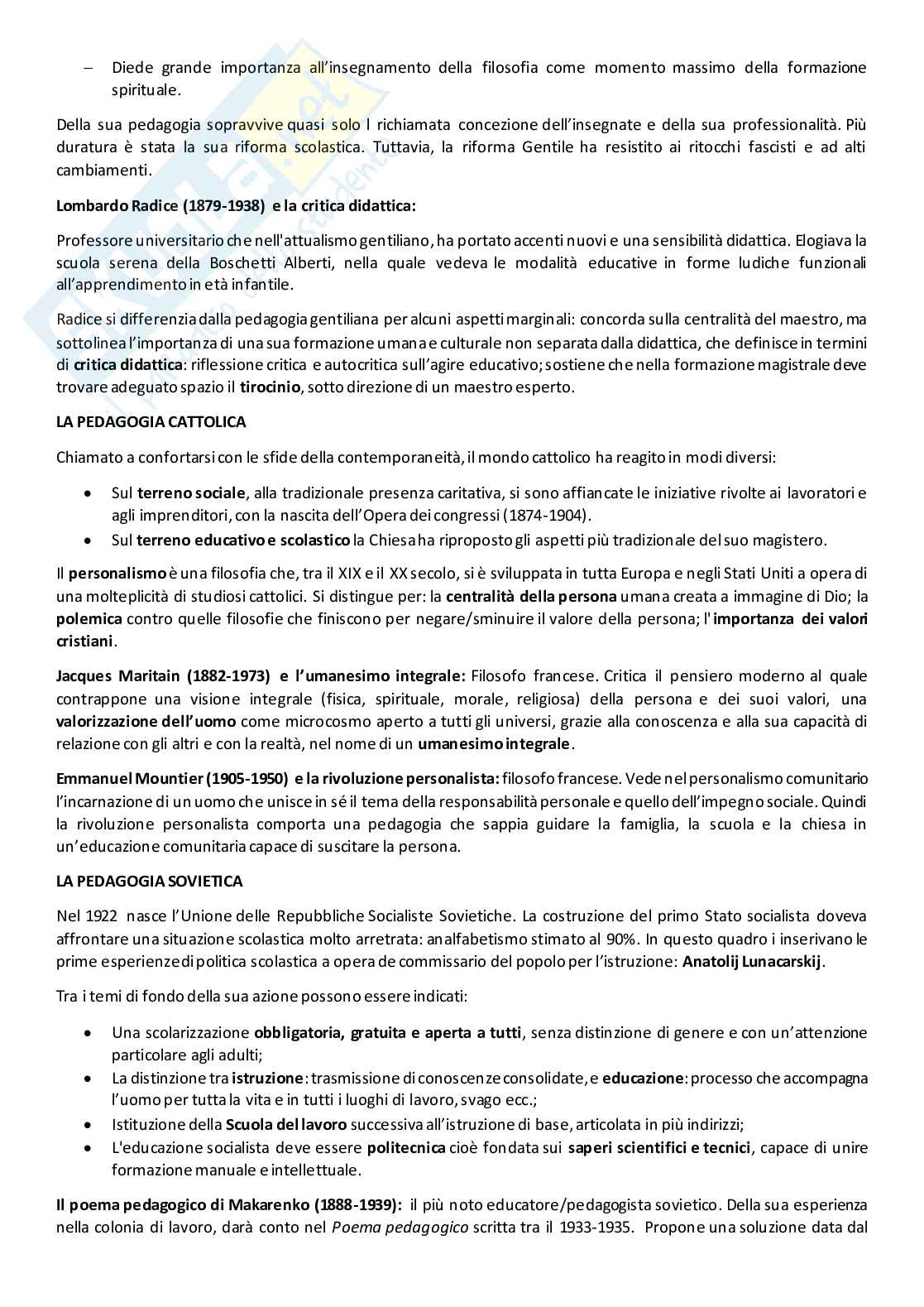 Riassunto esame Storia dell'educazione, prof. Marescotti, testo consigliato Storia dell'educazione e delle pedagogie, Pearson Pag. 26