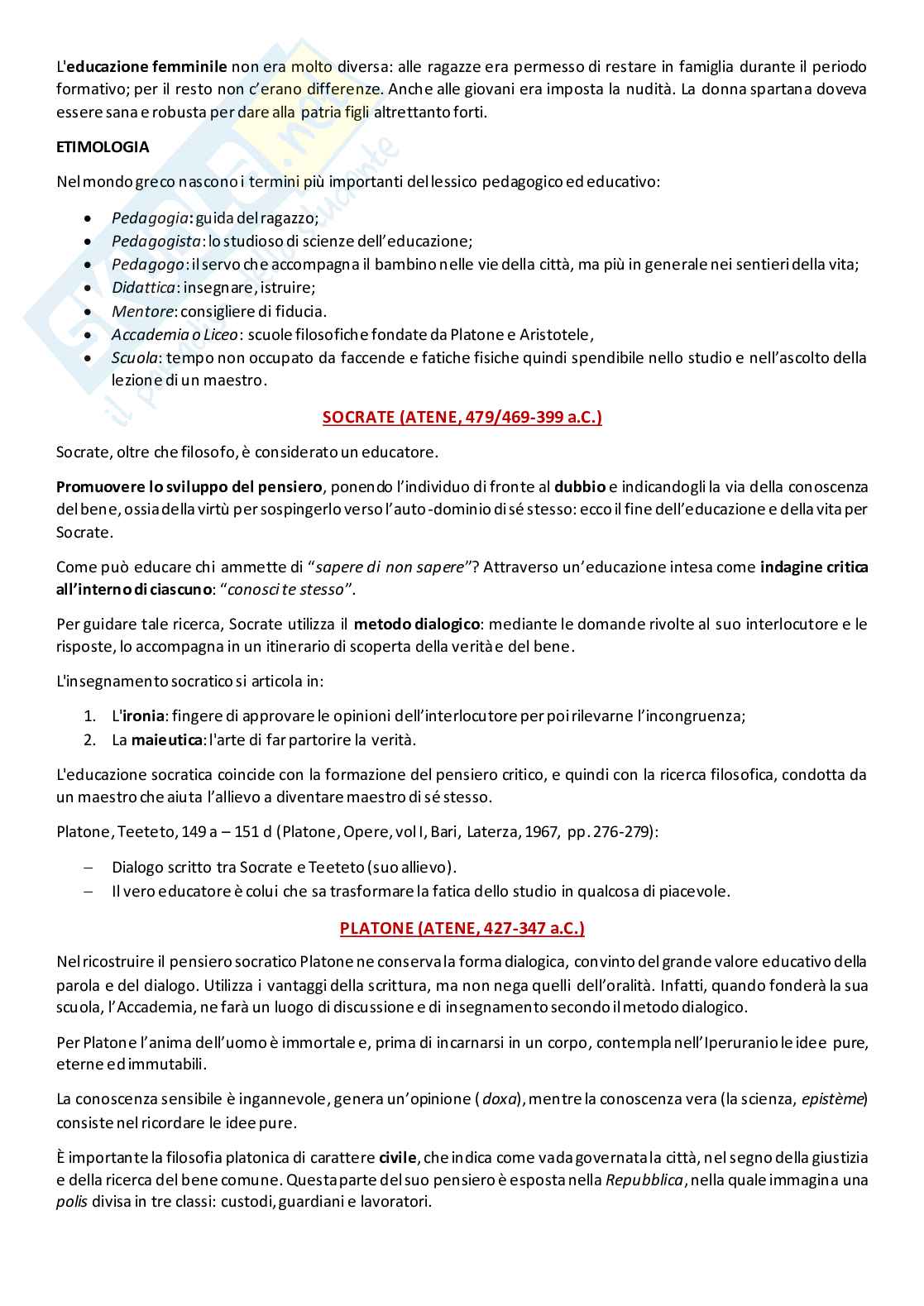 Riassunto esame Storia dell'educazione, prof. Marescotti, testo consigliato Storia dell'educazione e delle pedagogie, Pearson Pag. 6