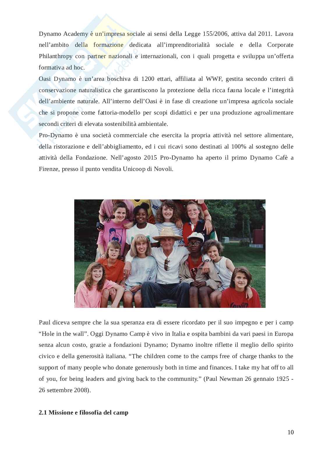 Al Dynamo Camp niente è impossibile “Insieme per dare un sorriso ai bambini”   Pag. 11