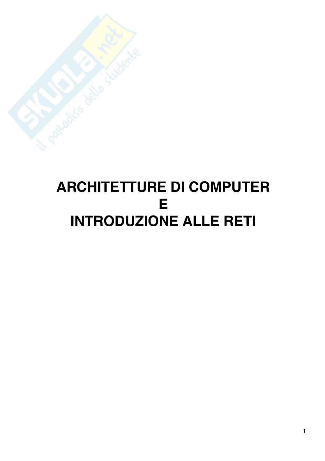 Riassunto esame Architetture di computer, Prof. Scandola Michele, libro consigliato Progettazione digitale (III edizione), Fummi, Lora, Sami, Silvano Pag. 1