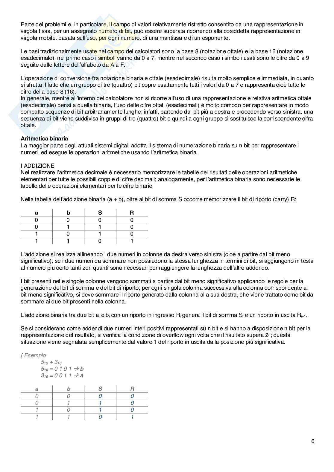 Riassunto esame Architetture di computer, Prof. Scandola Michele, libro consigliato Progettazione digitale (III edizione), Fummi, Lora, Sami, Silvano Pag. 6