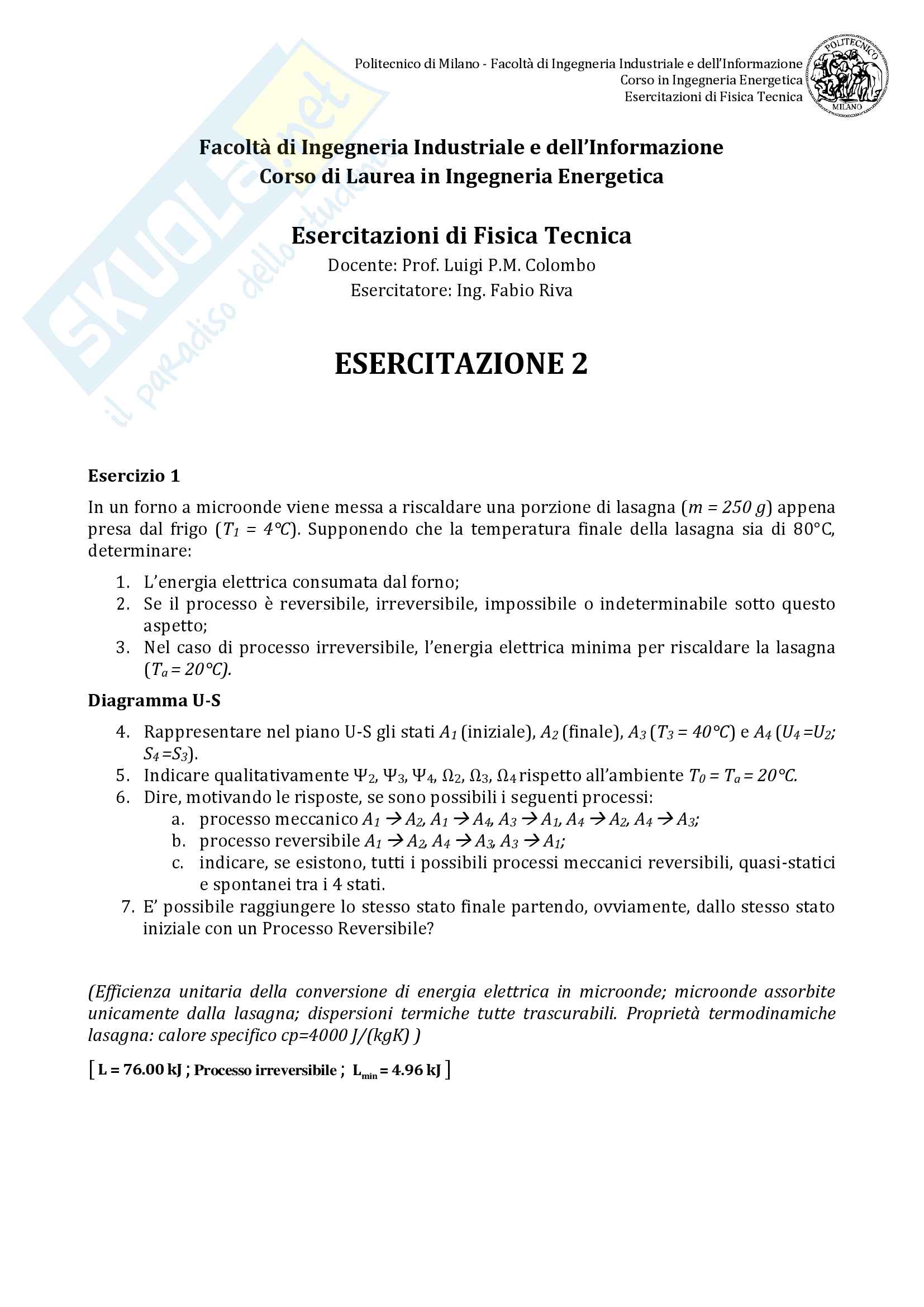 Esercitazione: 2 soluzione Pag. 1